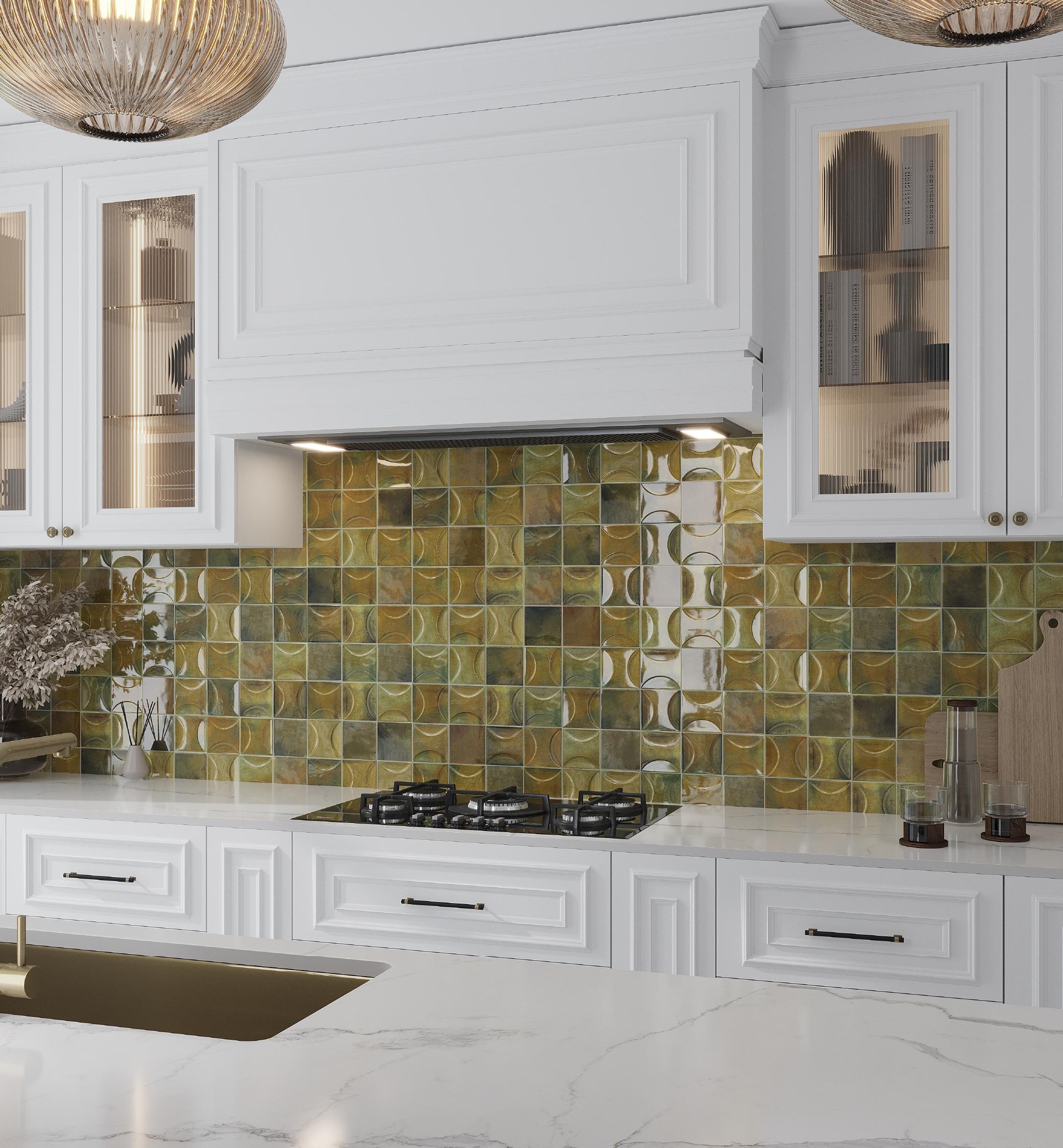 Antiek 3.94 in. x 3.94 in. Glossy Ceramic Square Deco Wall Tile (6.68 sq. ft./case) (60-pack)