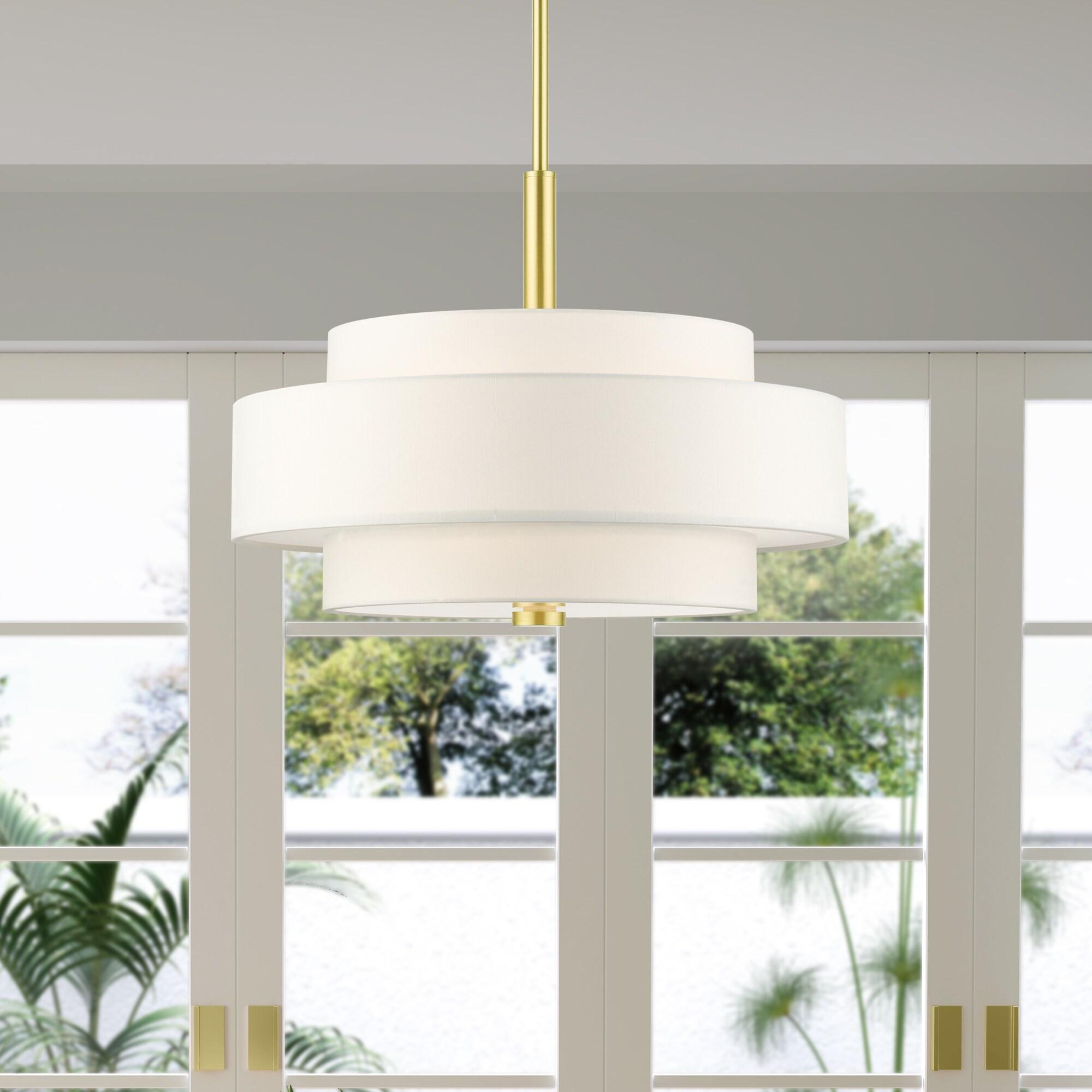 Livex Lighting Meridian 4 - Light Chandelier in  Satin Brass