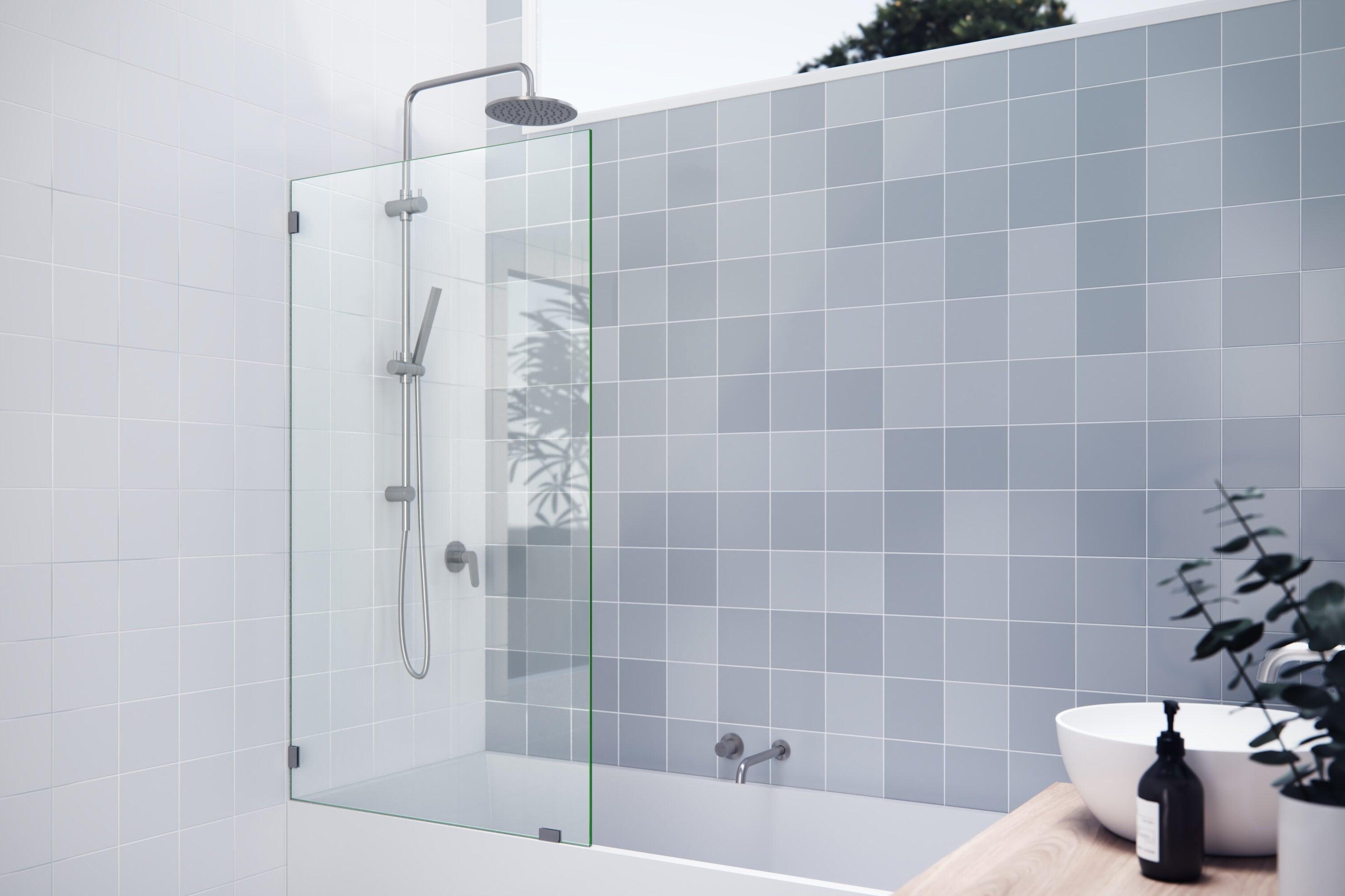 Vela 34 in. x 58.25 in. Frameless Single Fixed Bath Panel