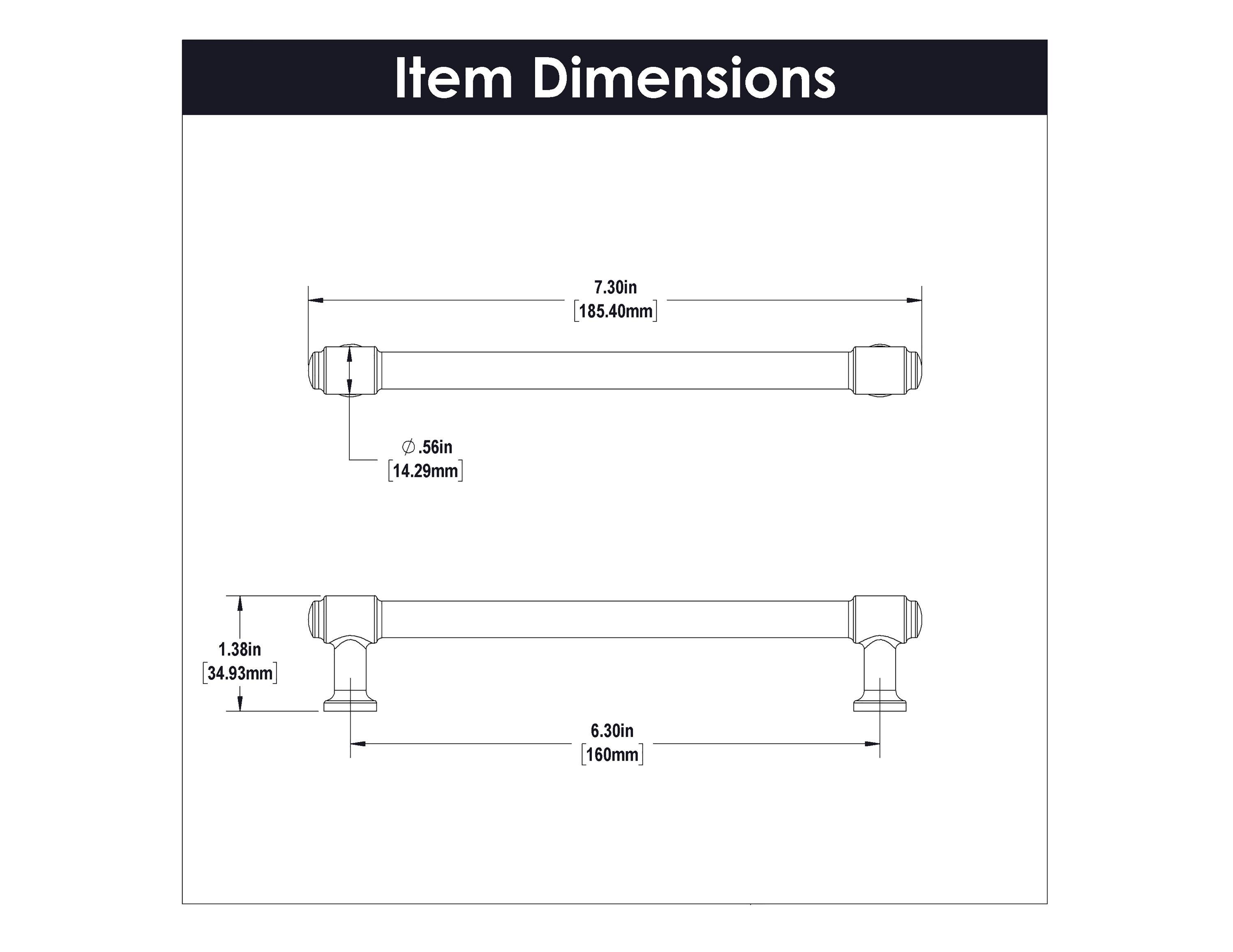 Piper Kitchen Cabinet Handles, Drawer Pulls for Cabinet, 6-5/16" (160mm)