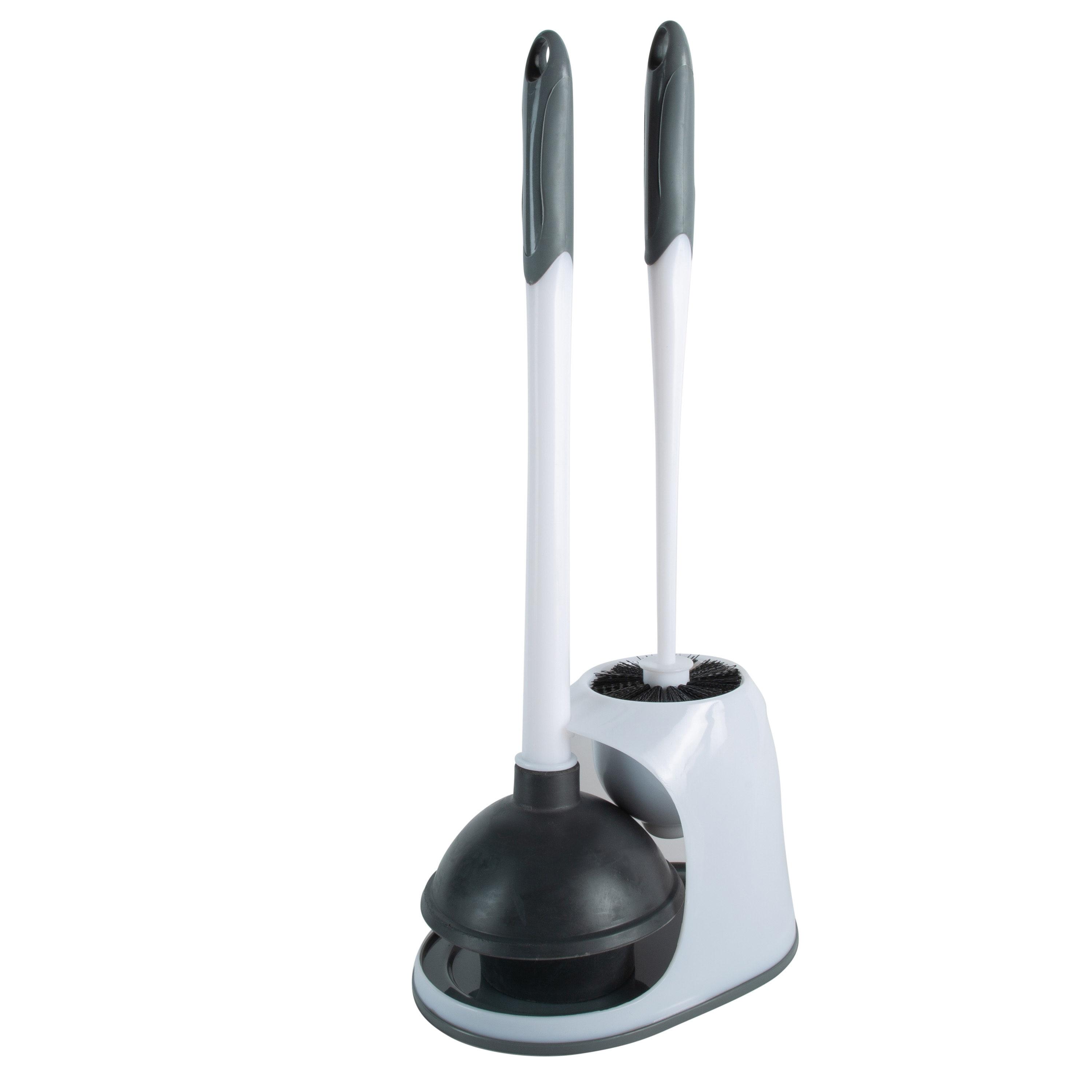 Bath Bliss 2-in-1 Bowl Brush & Plunger White