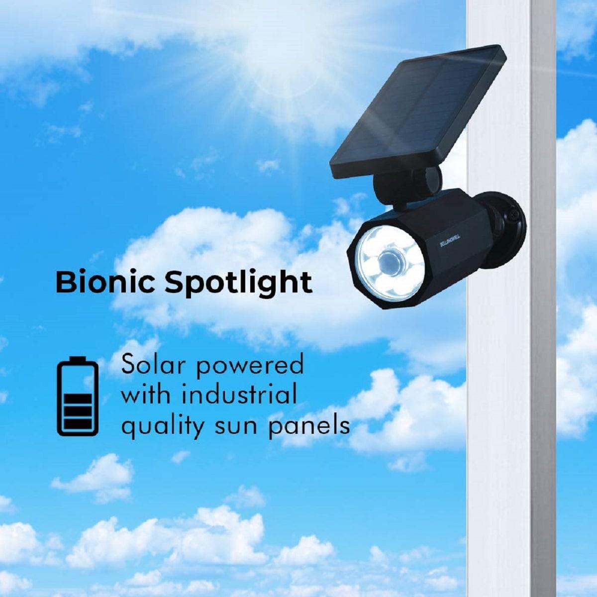 LED Solar Powered Dusk to Dawn Outdoor Security Spotlight with Motion Sensor and Timer