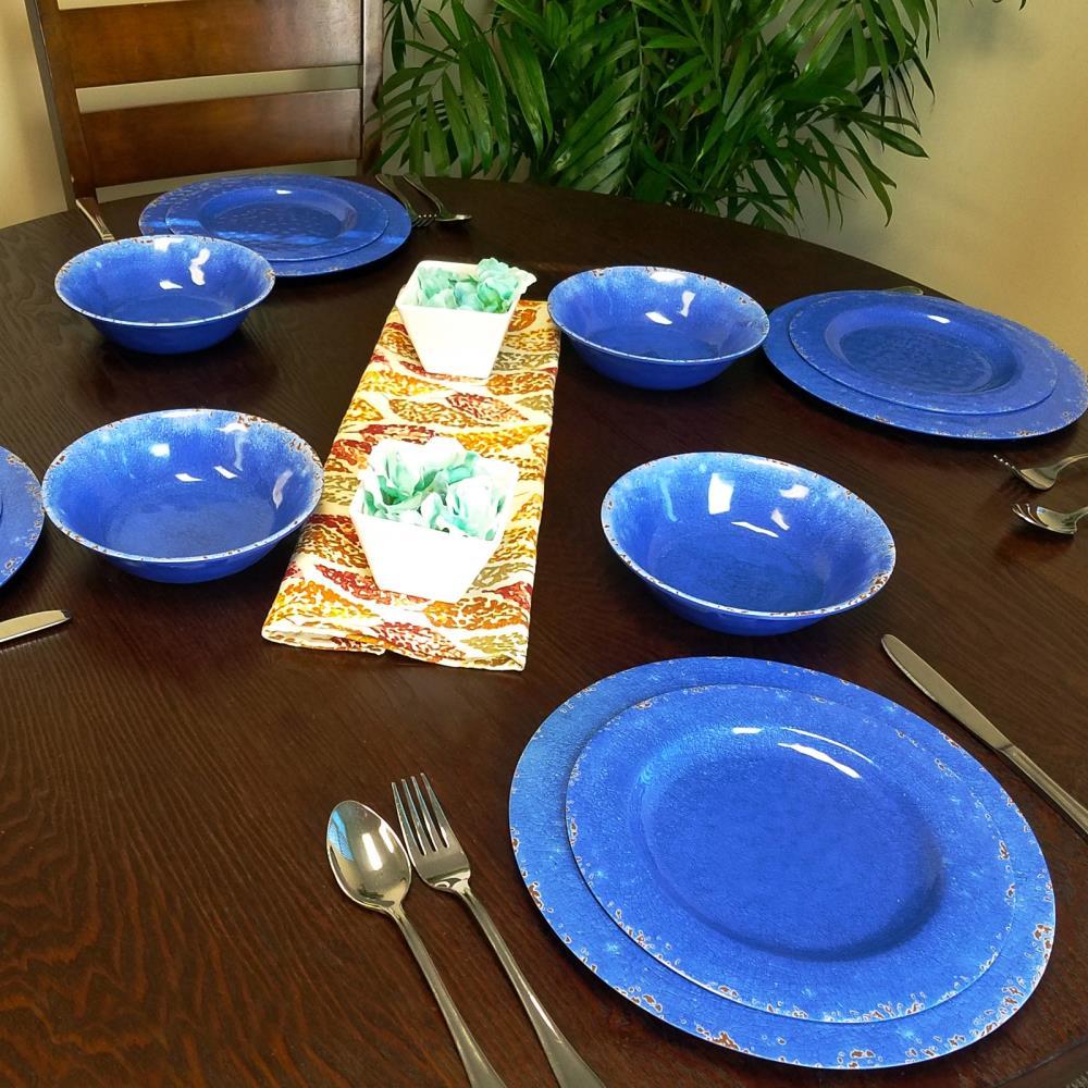 Mauna 12 Piece Dinnerware Set in Cobalt Blue