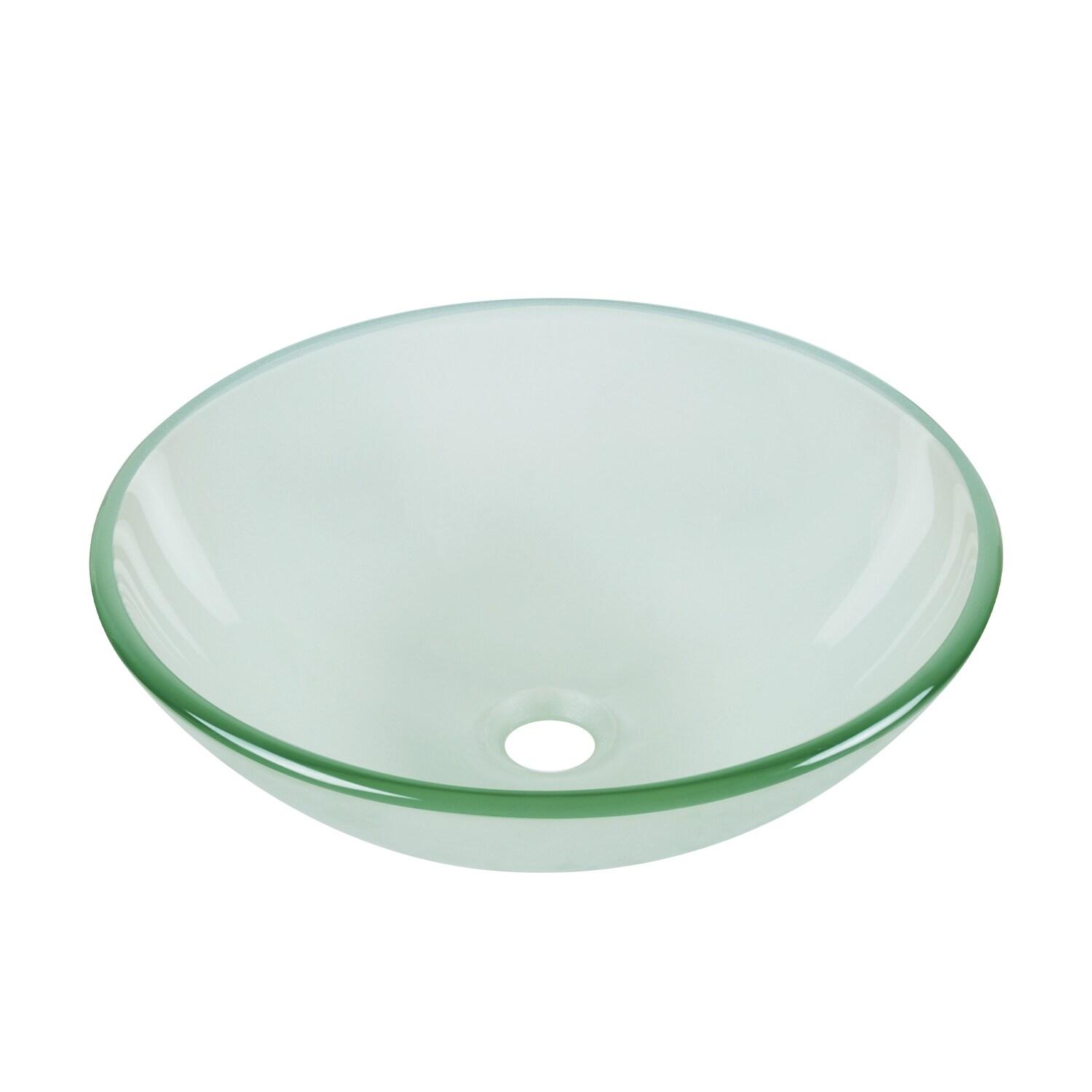 DeerValley Symmetry 16.5'' Circular Glass Vessel Bathroom Sink