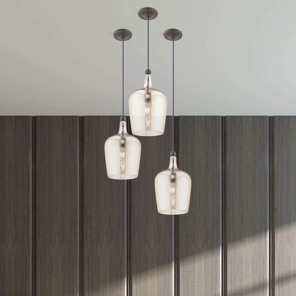 Livex Lighting Art Glass 1 - Light Pendant in  English Bronze
