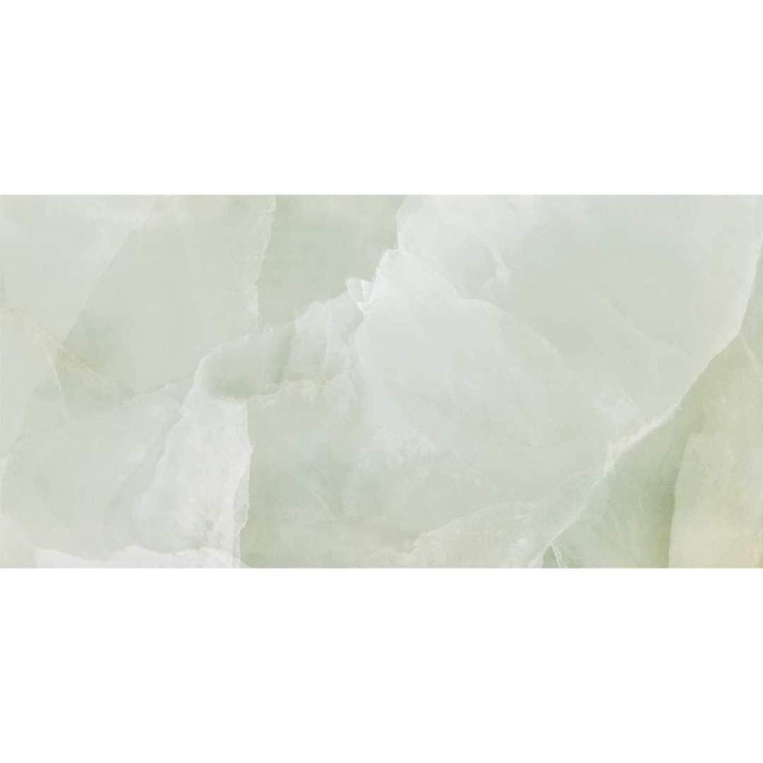 The Tile Life Geo Lush Jade 12" x 24" Rectangle Glossy Porcelain Floor and Wall Tile - 4x4 Sample