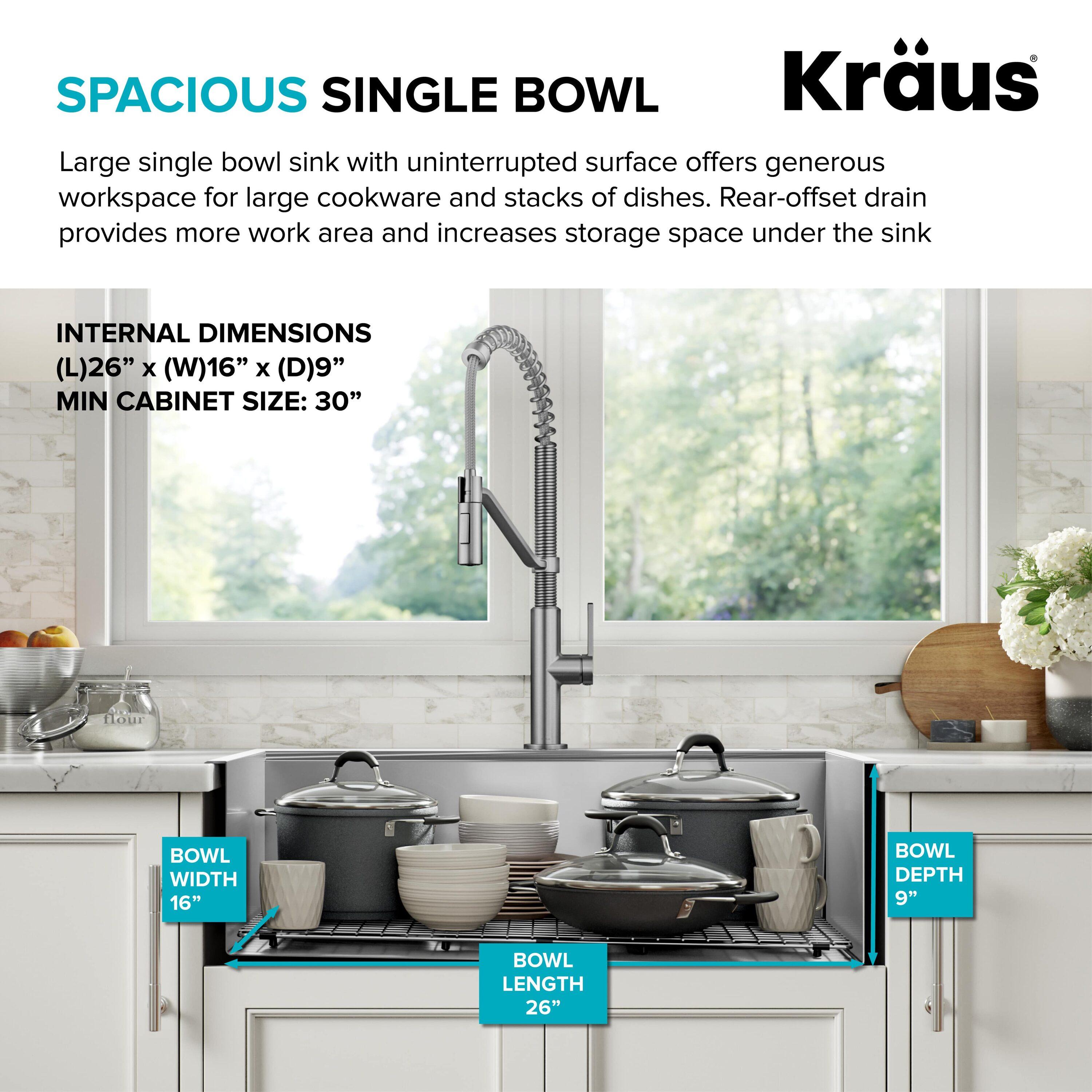 KRAUS Kore™ Workstation Drop-In 16 Gauge Single Bowl Stainless Steel Kitchen Sink