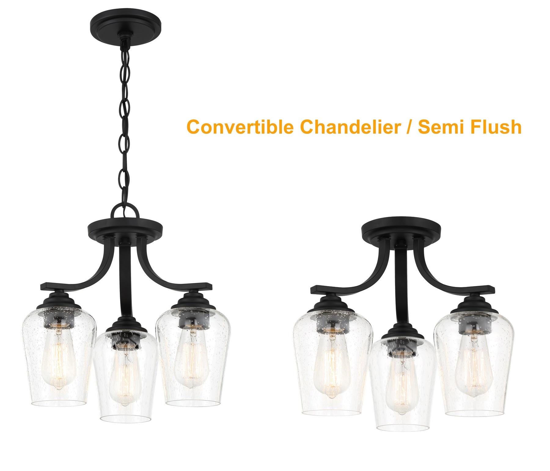 3 Light Convertible Chandelier-Coal Finish    -Traditional Installation Minka Lavery 4926-66A