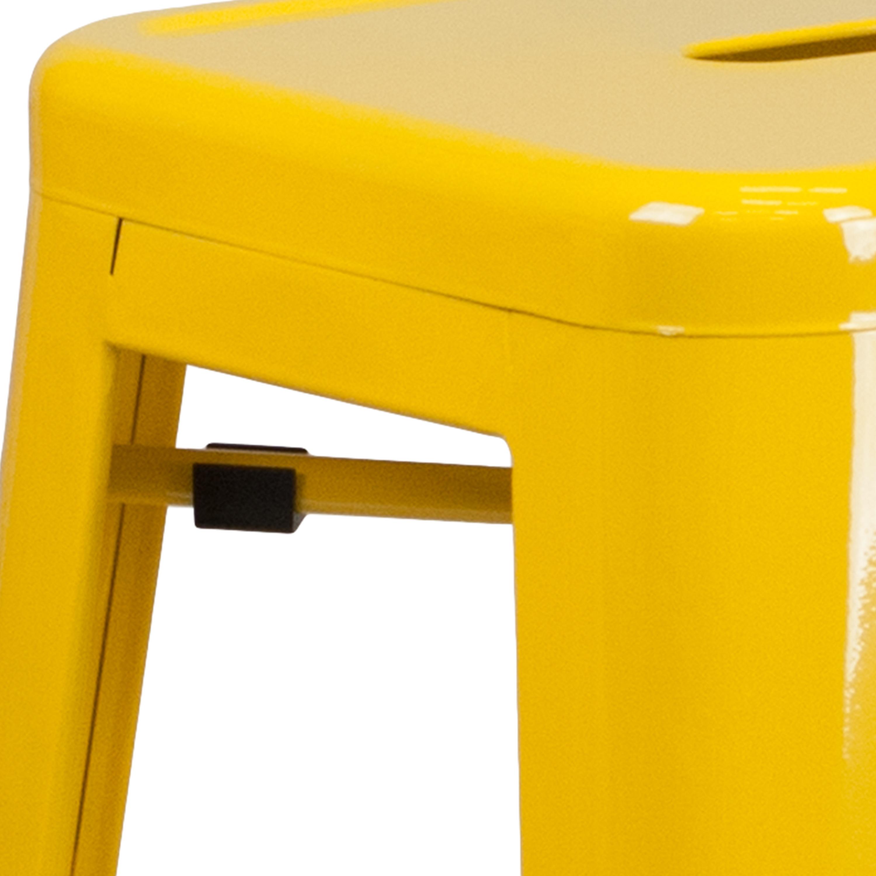 Flash Furniture Commercial Grade 30" High Backless Yellow Metal Indoor-Outdoor Barstool with Square Seat