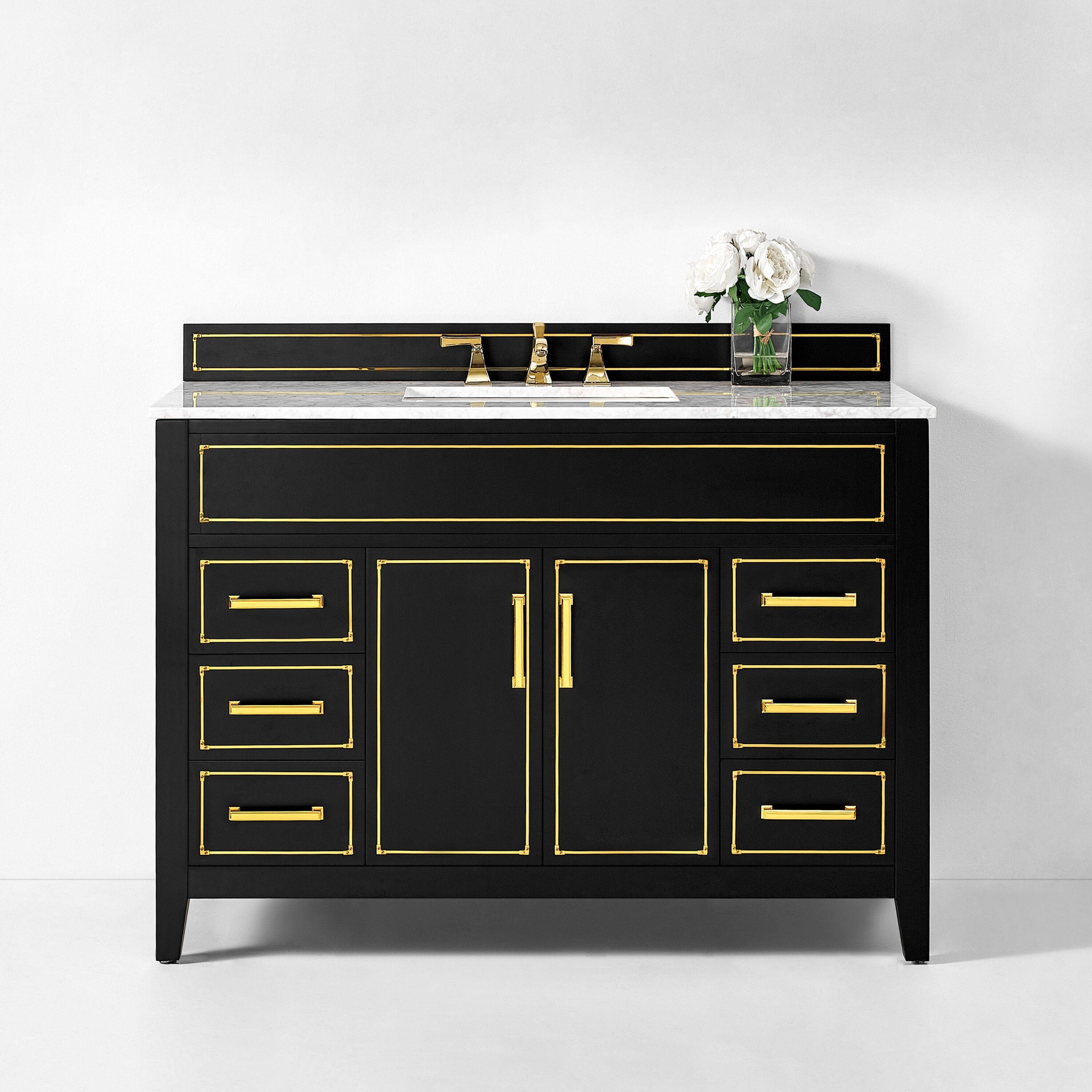 Aspen 48'' Single Bathroom Vanity with Carrara Marble Top