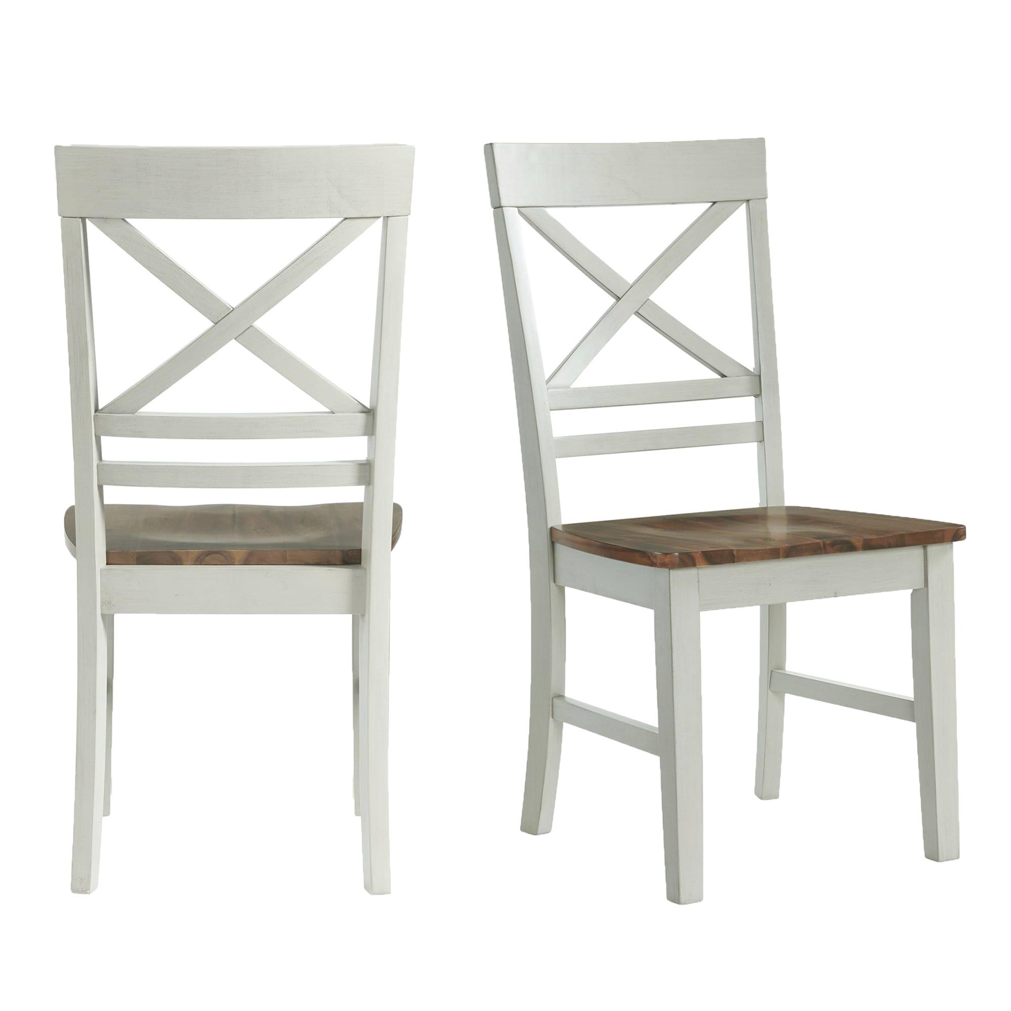 Bedford Standard Height Side Chair Set Natural/Cream - Picket House Furnishings: Cross-Back, Polyester Upholstery, MDF Frame