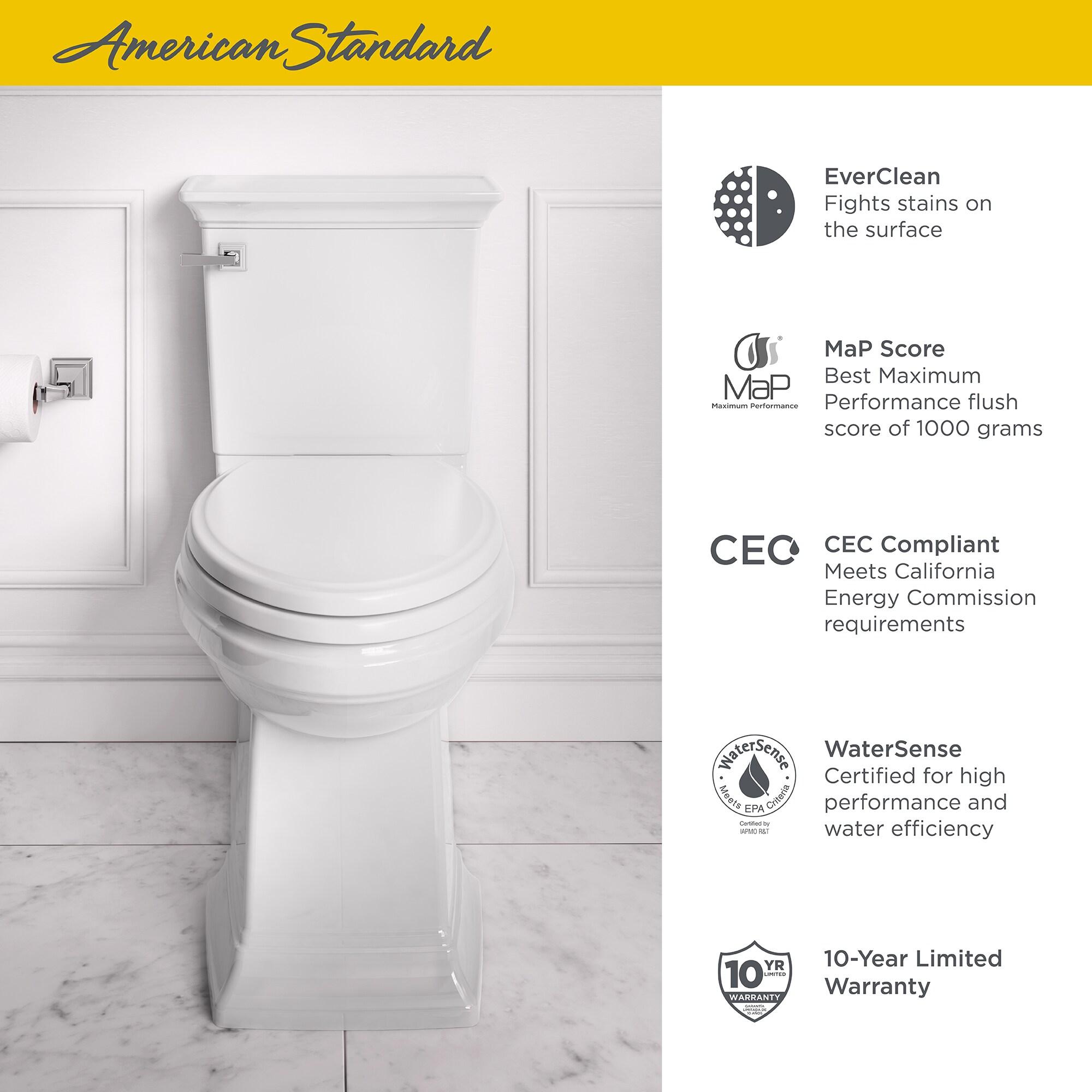 American Standard Town Square S Linen Elongated Chair height Soft Close 2-piece Toilet 12-in Rough-In WaterSense 1.28 GPF