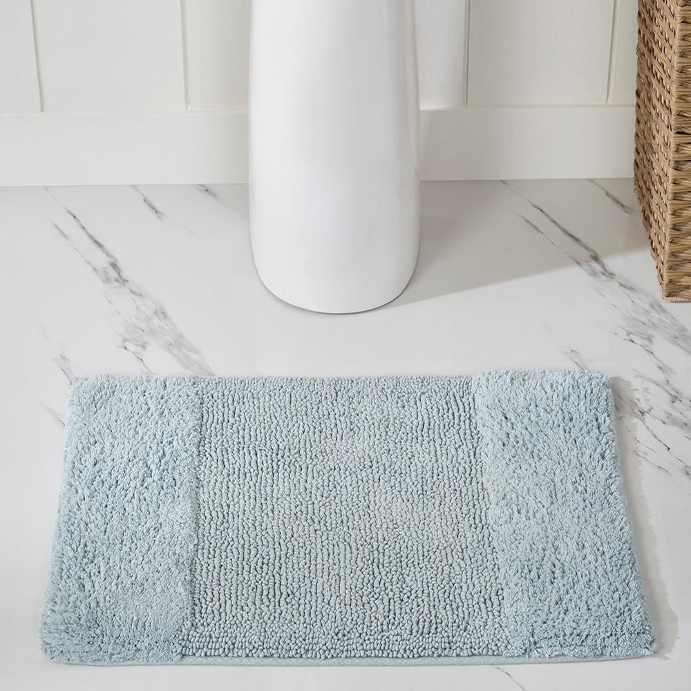 Better Trends Granada 100% Cotton Tufted Non-Slip Backing Bath Rug Set 3 PC (17" x 24" | 24" x 40" | 20" x 20") - Blue