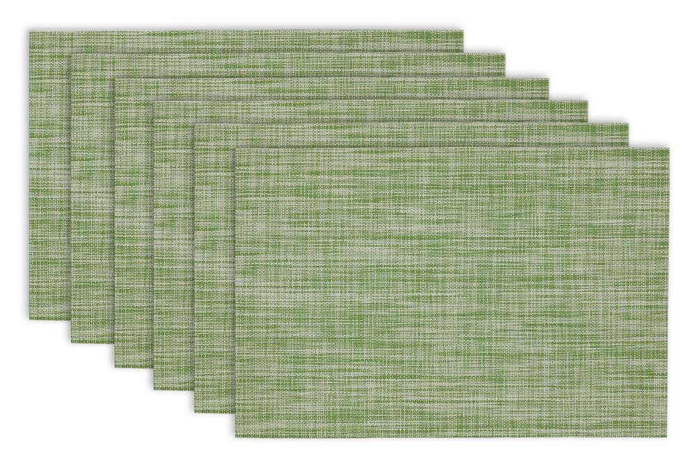 Design Imports Fig Green Tweed PVC Kitchen Placemat Set (Set of 6)