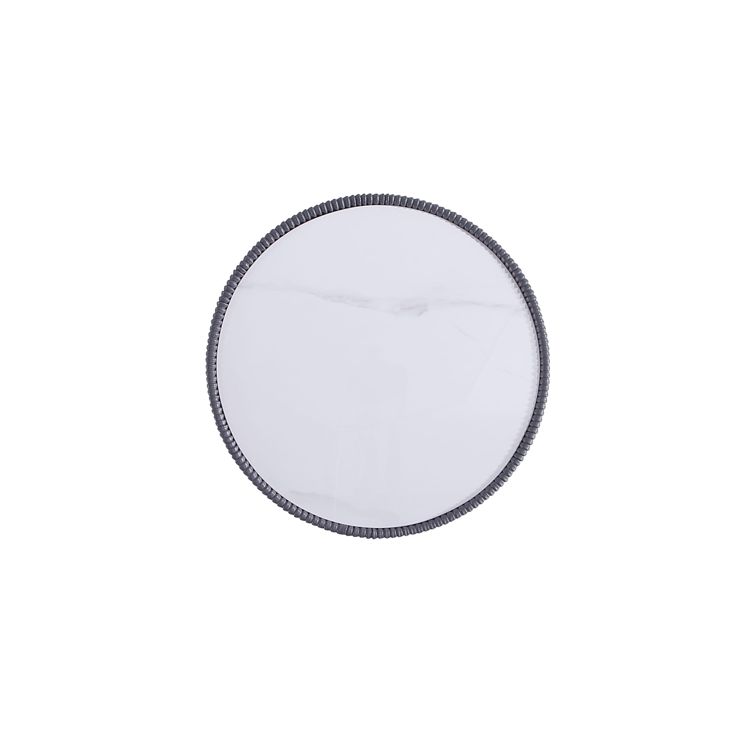 Manhattan Comfort Set of 2 Anderson Leatherette End Tables: Gold Metal Finish, No Assembly Required