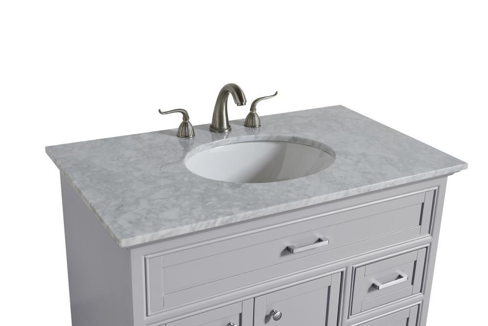 Elegant Lighting Vf15036wh Americana 36" Free Standing Single Basin Vanity Set - Grey