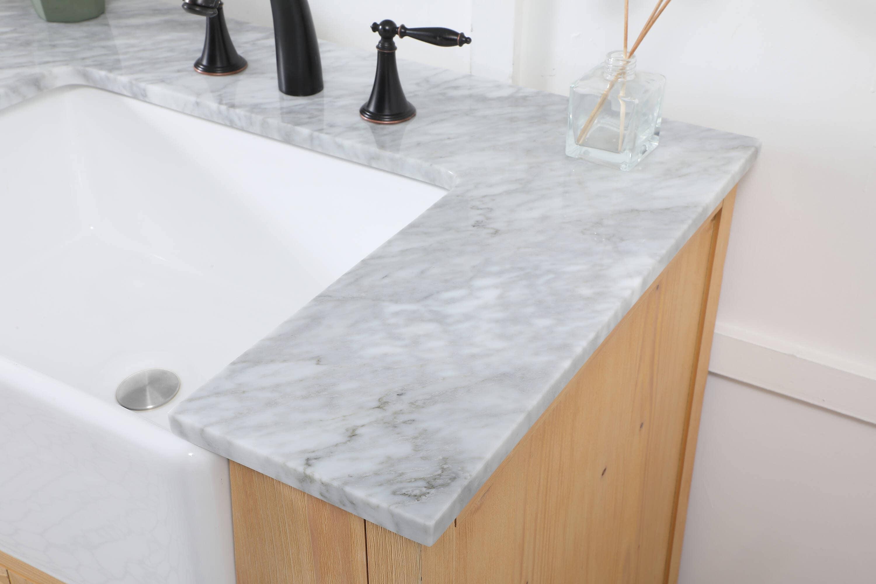 Pardue 72'' Double Bathroom Vanity with Marble Top