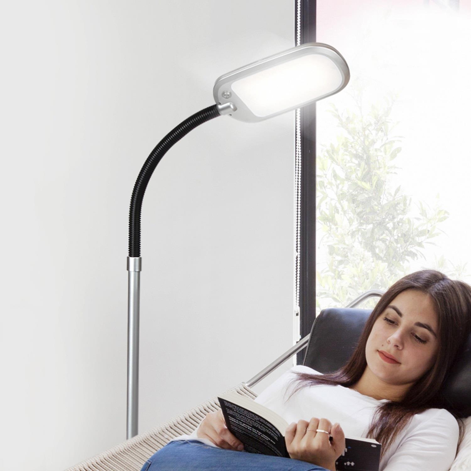 Brightech Litespan Slim 55 in. Industrial Dimmable LED Directional Task Floor Lamp