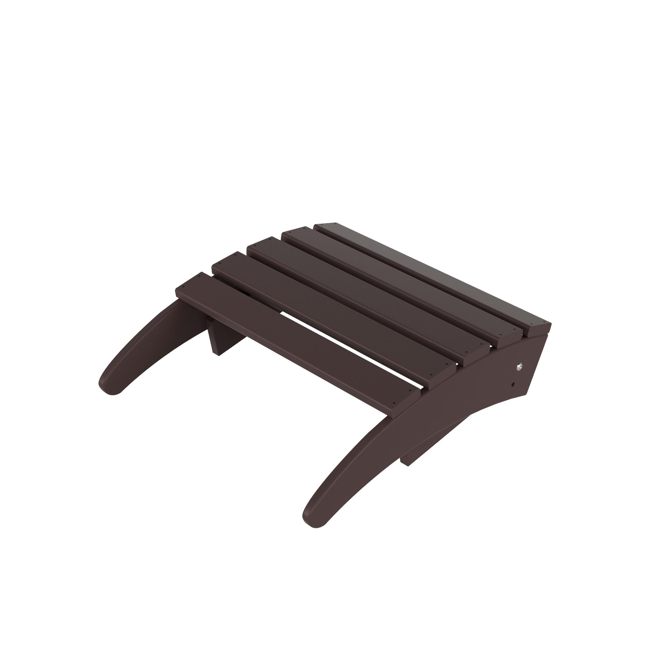 Polytrends  Laguna Hdpe All Weather Outdoor Patio Foldable Ottoman Dark Brown
