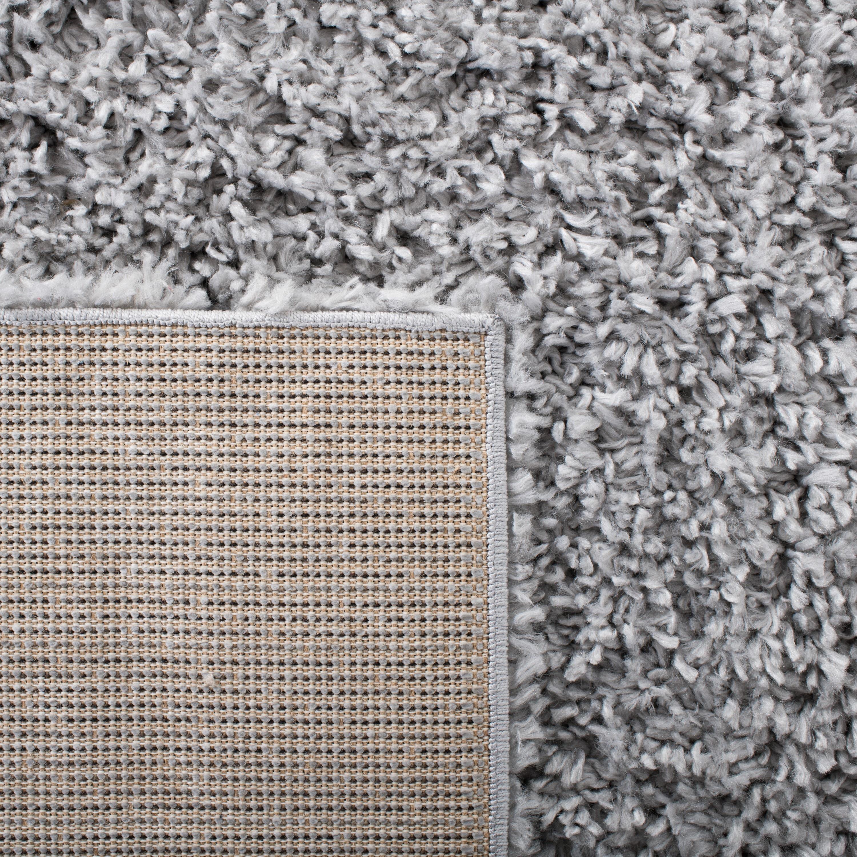 Safavieh August Shag 2 x 11 (ft) Loomed Polypropylene Silver Rectangular Indoor Solid Farmhouse/Cottage Runner rug