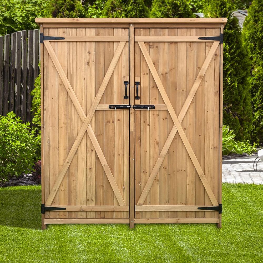 5 ft. W x 1 ft. 5 in. D Solid Wood Storage Shed