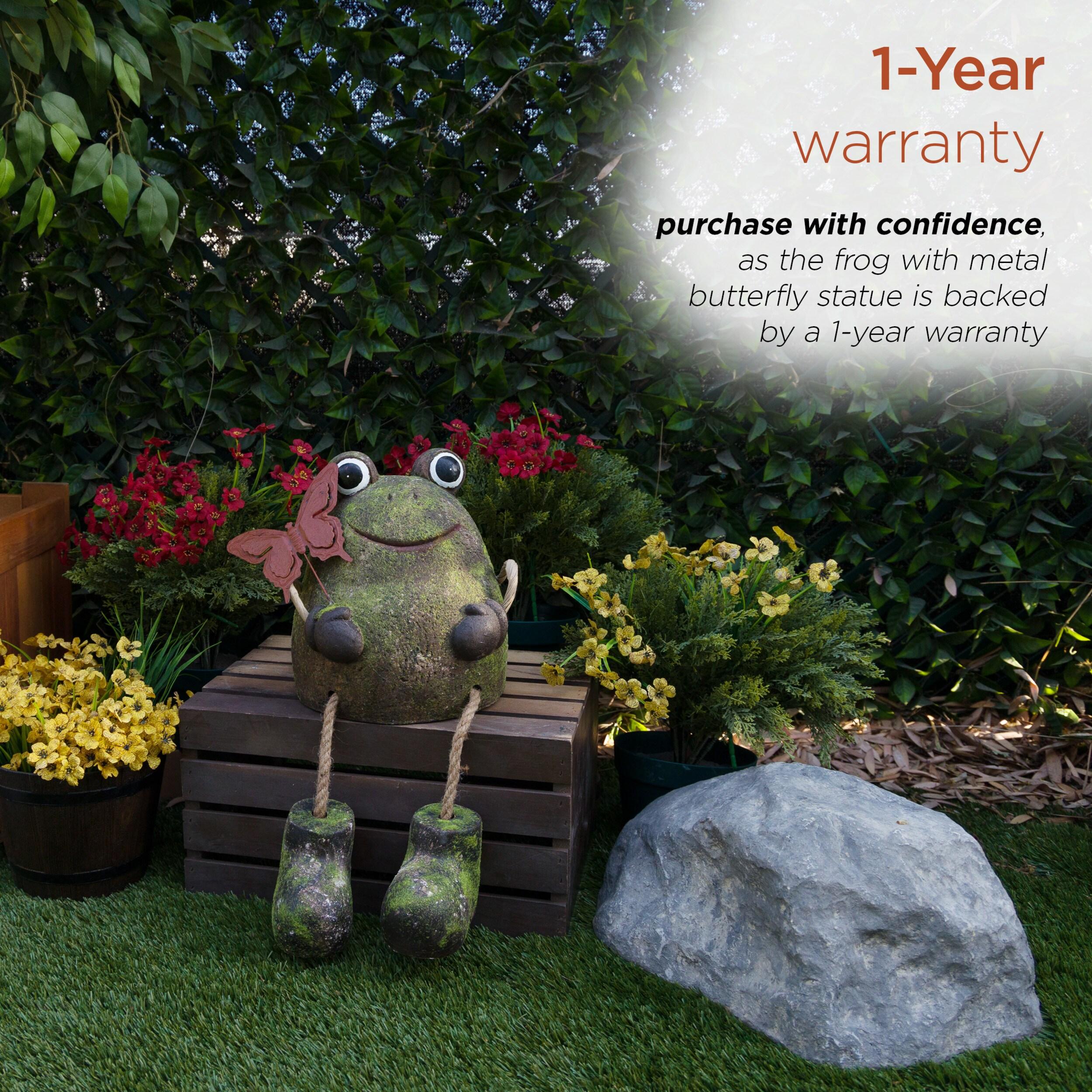 Alpine Corporation 12-in H x 11-in W Multiple colors/finishes Frog Garden Statue