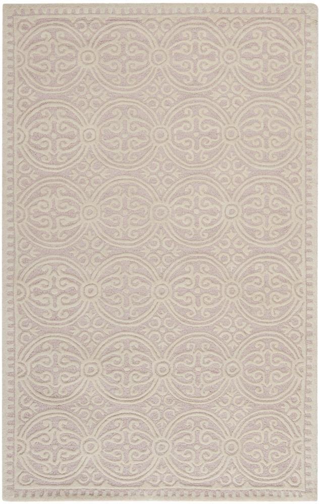 Hand-Tufted Cambridge Light Pink/Ivory Wool 5x8 Area Rug