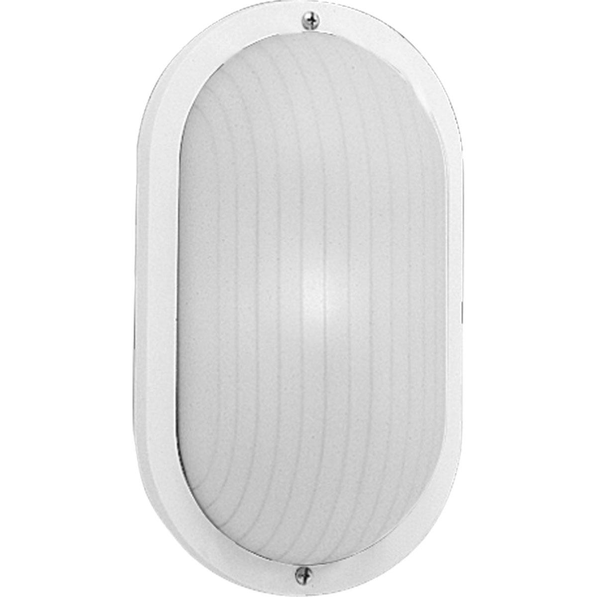 Progress Lighting, Bulkhead Collection, 1-Light Wall/Ceiling Mount, White, Polycarbonate Shade
