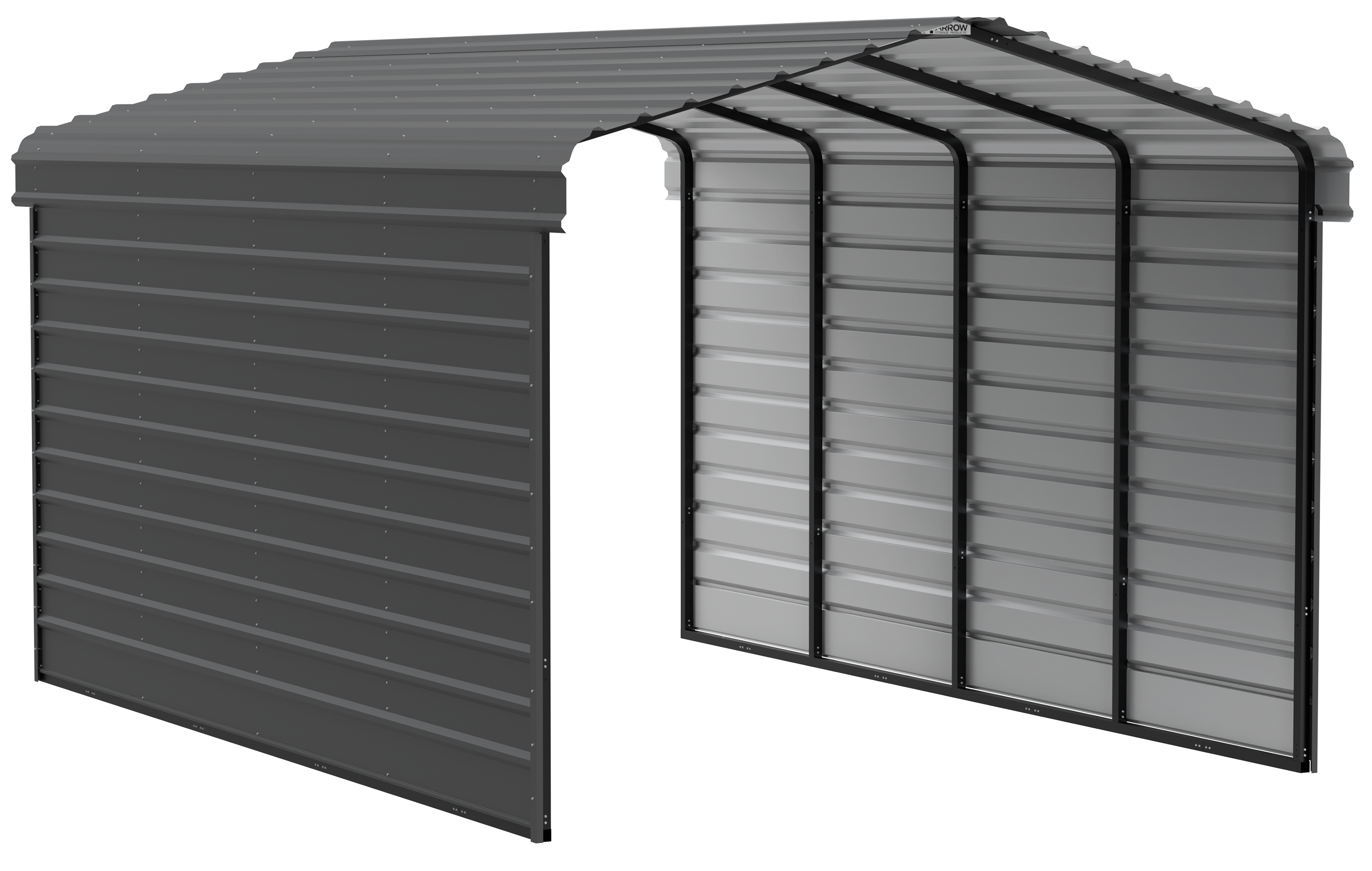 Arrow Arrow Steel Carport with 2 Side Wall Kits, 12x20x09