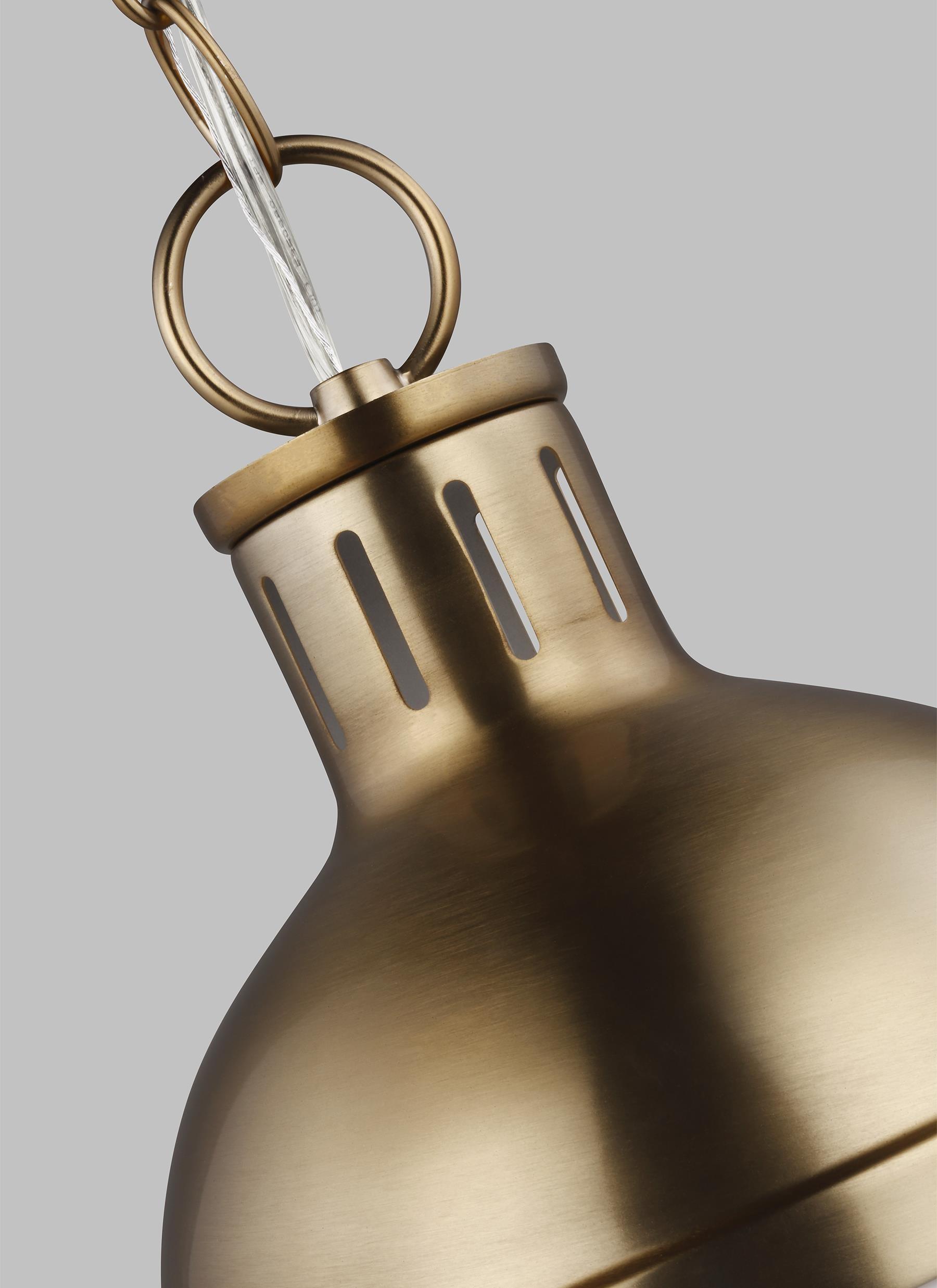 Satin Brass Mini Globe Pendant with Smooth White Glass Shade