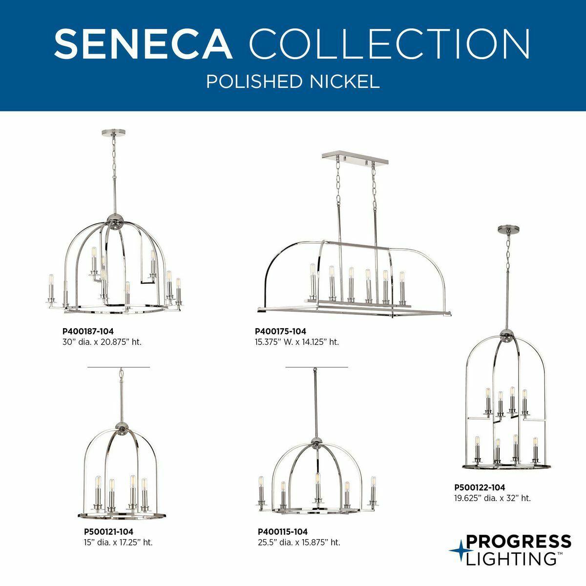 P400187-104-Progress Lighting-Seneca - Chandeliers Light - 9 Light in Farmhouse style - 30 Inches wide by 20.88 Inches high-Polished Nickel Finish