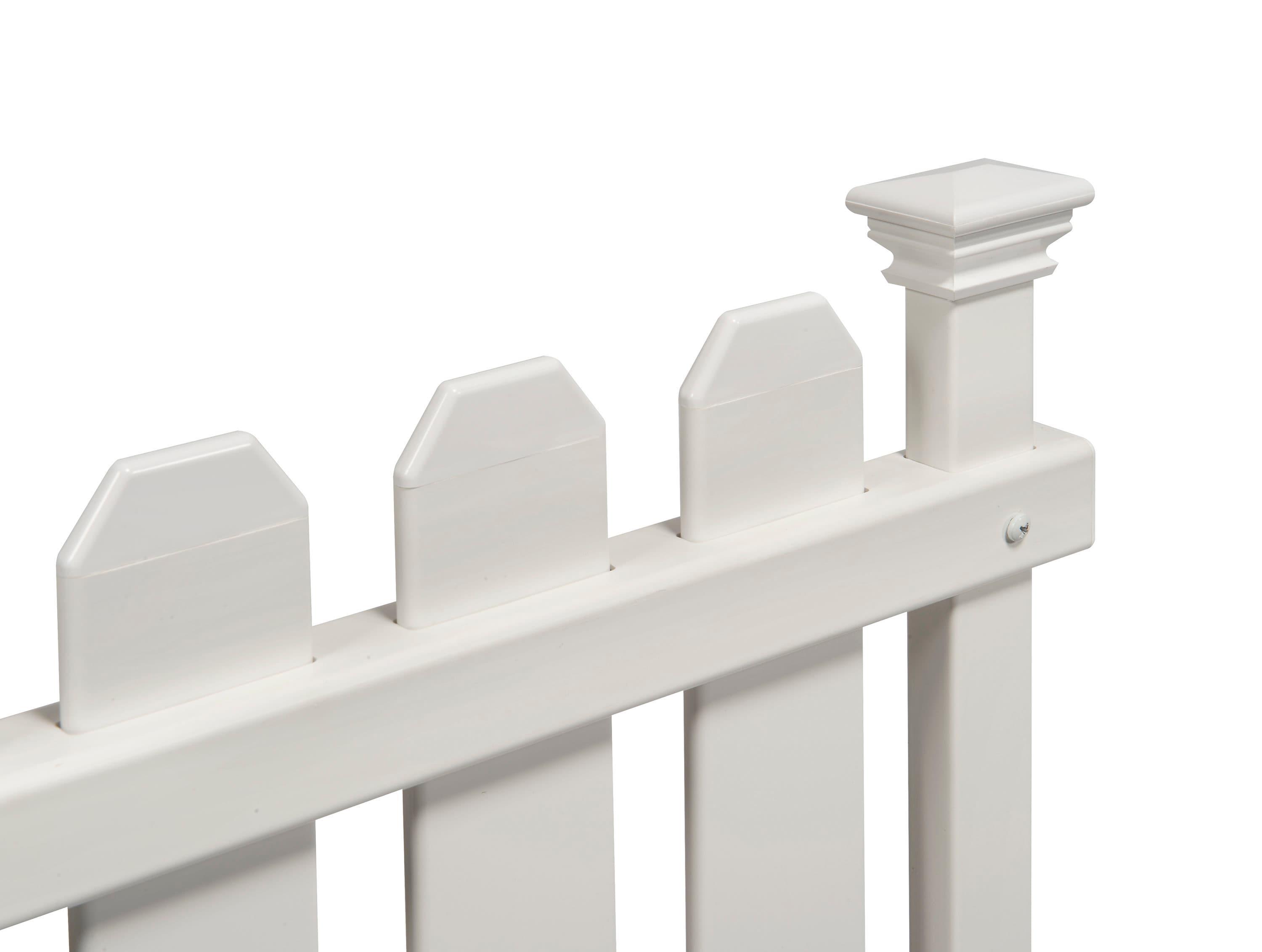Zippity Outdoor Products 2.5ft H x 3.5ft W (2 Panels) No Dig Zippity Bella Puppy and Garden Fence Kit, No Dig Fence Panels, White Vinyl Fences for Dogs, Temporary Fence for Backyard, White Picket Fence Garden Border, ZP19064