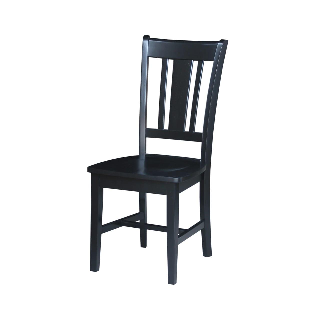International Concepts Set of 2 San Remo Splatback Chairs Jet Black: Rubberwood Frame, Armless Design