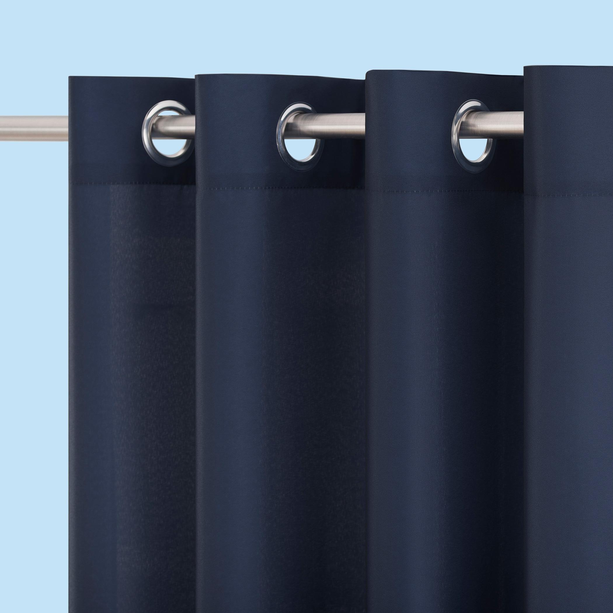 84"x54" Sailor Indoor/Outdoor UV Protectant Room Darkening Grommet Top Curtain Panel Dark Blue - Sun Zero: Living Room & Outdoor Use