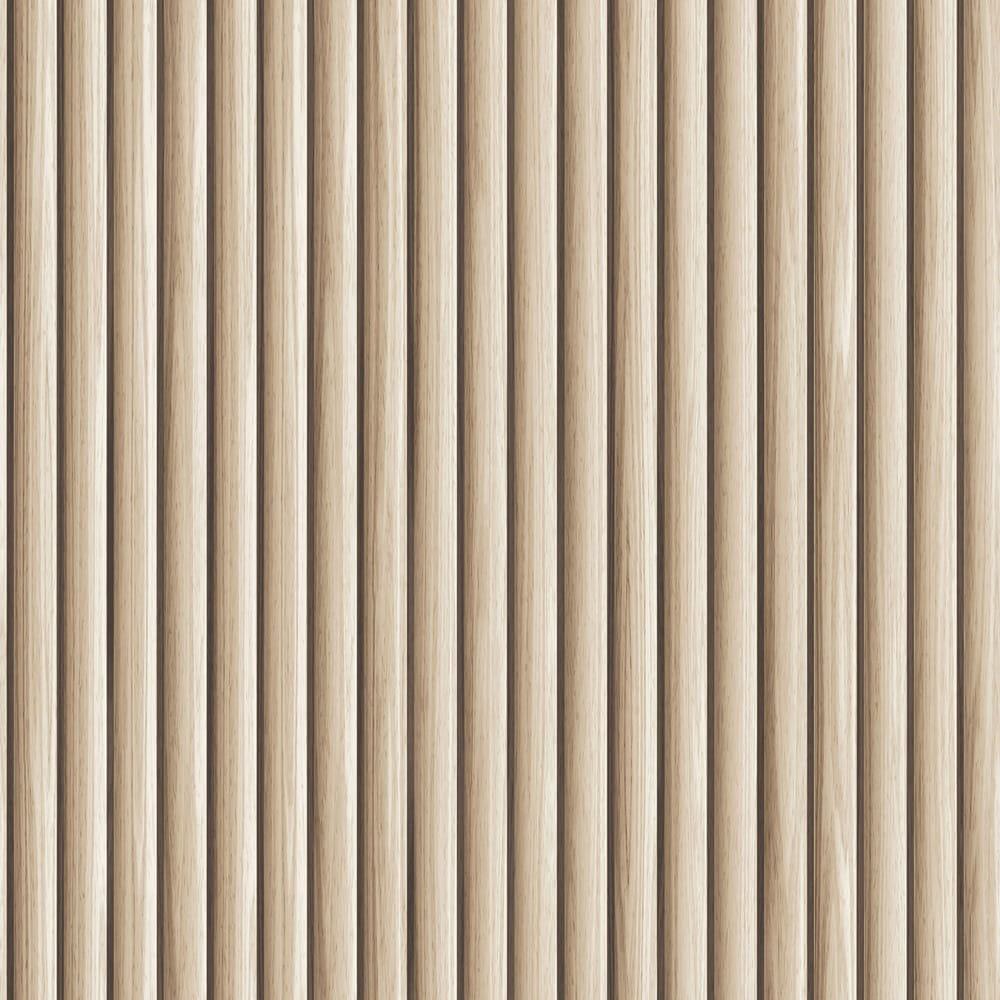 Tempaper Reeded Wood Blonde Peel and Stick Wallpaper, 20.5" x 16.5'