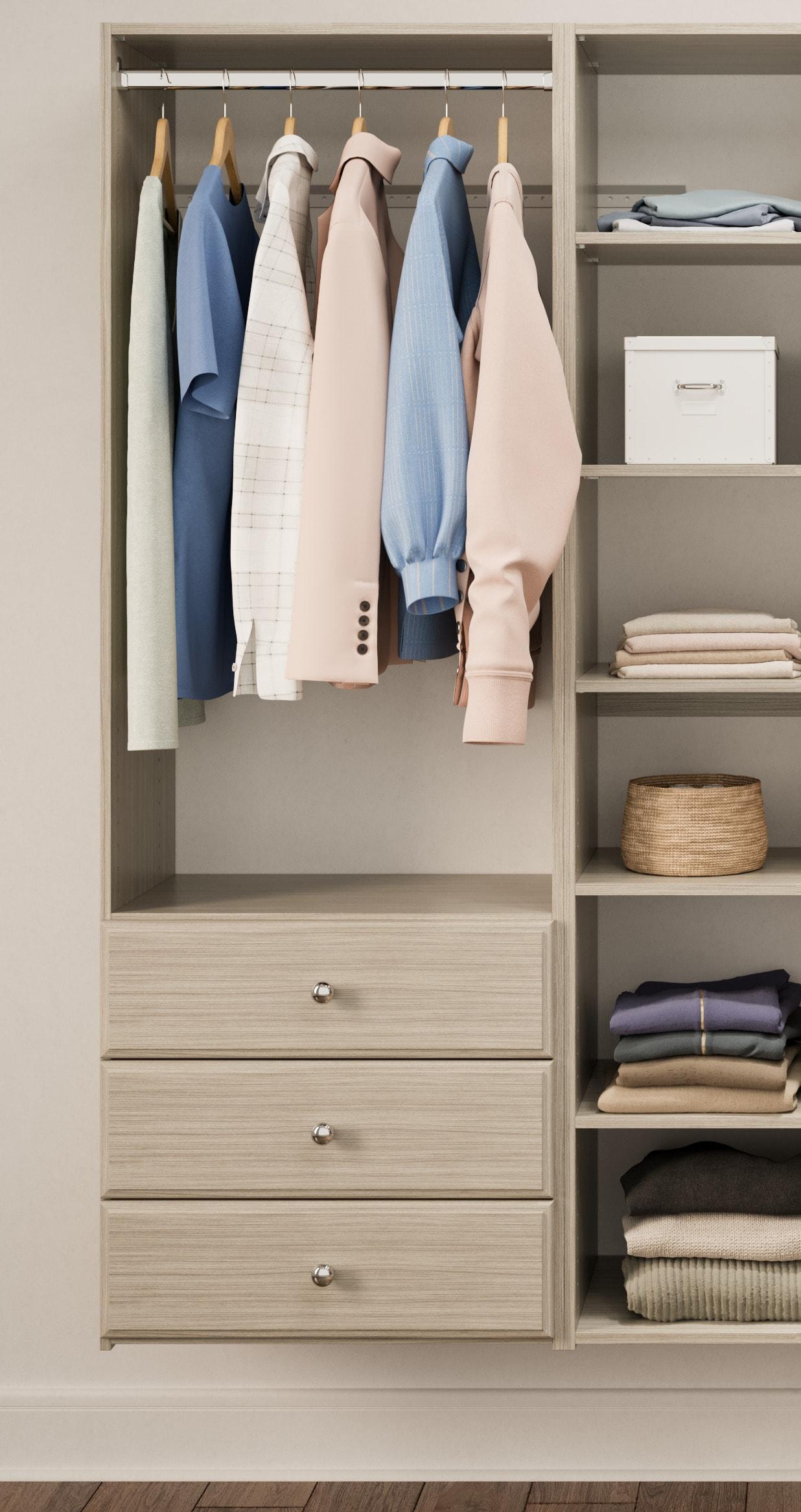 Easy Track Ph32 25-1/8" Wide Elite Closet Organizer System - Grey