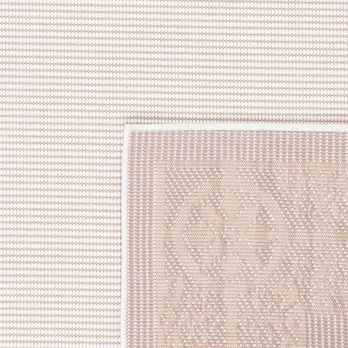 SAFAVIEH Bermuda Patton Floral Machine Washable Indoor/Outdoor Area Rug, Ivory/Beige, 6'7" x 6'7" Square