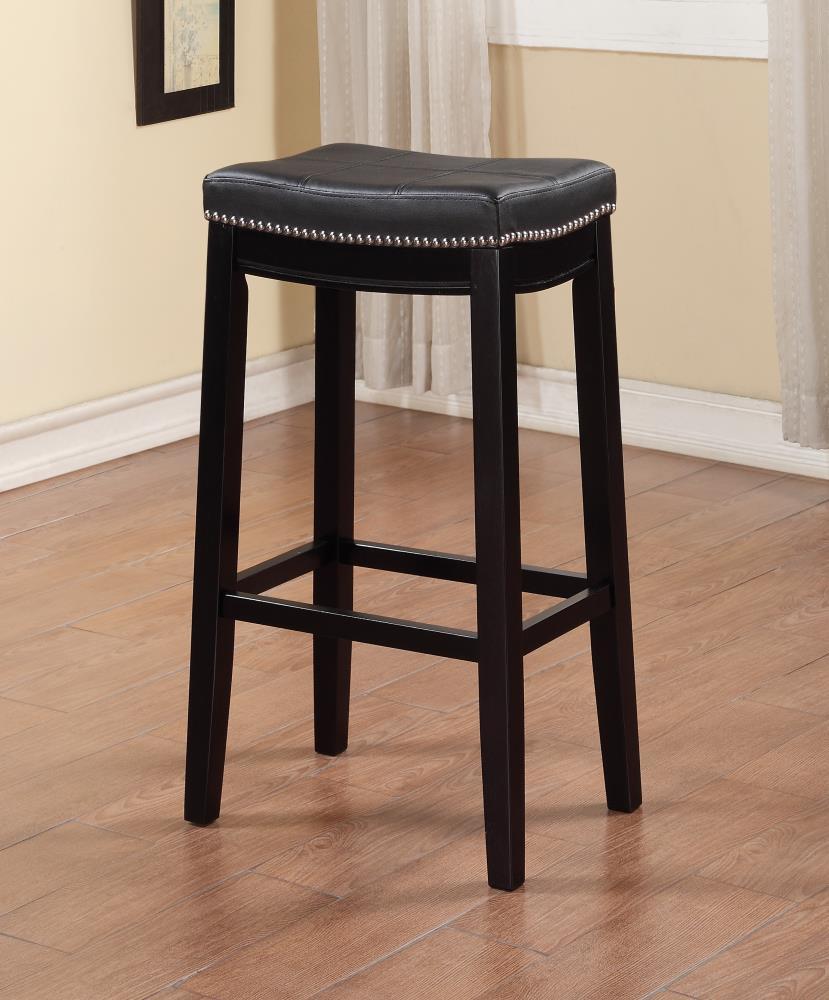 Linon 24" Vega Padded Back and Seat Faux Leather Counter Height Barstool Hardwood White: Rubberwood Legs, Polyurethane Upholstery