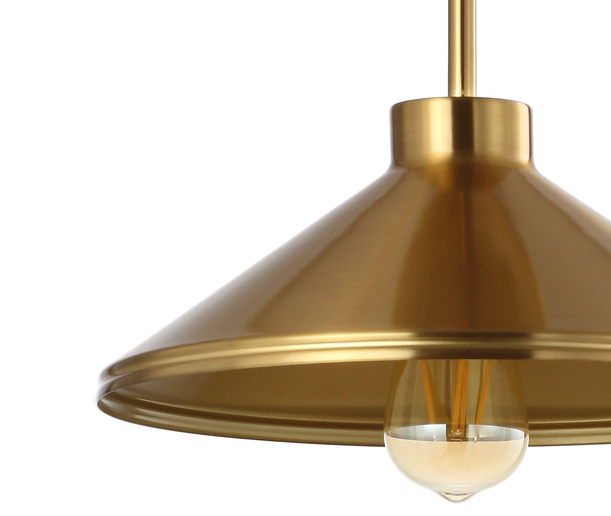Cisco 11.75" Iron Modern Farmhouse LED Semi Flush Mount, Brass Gold