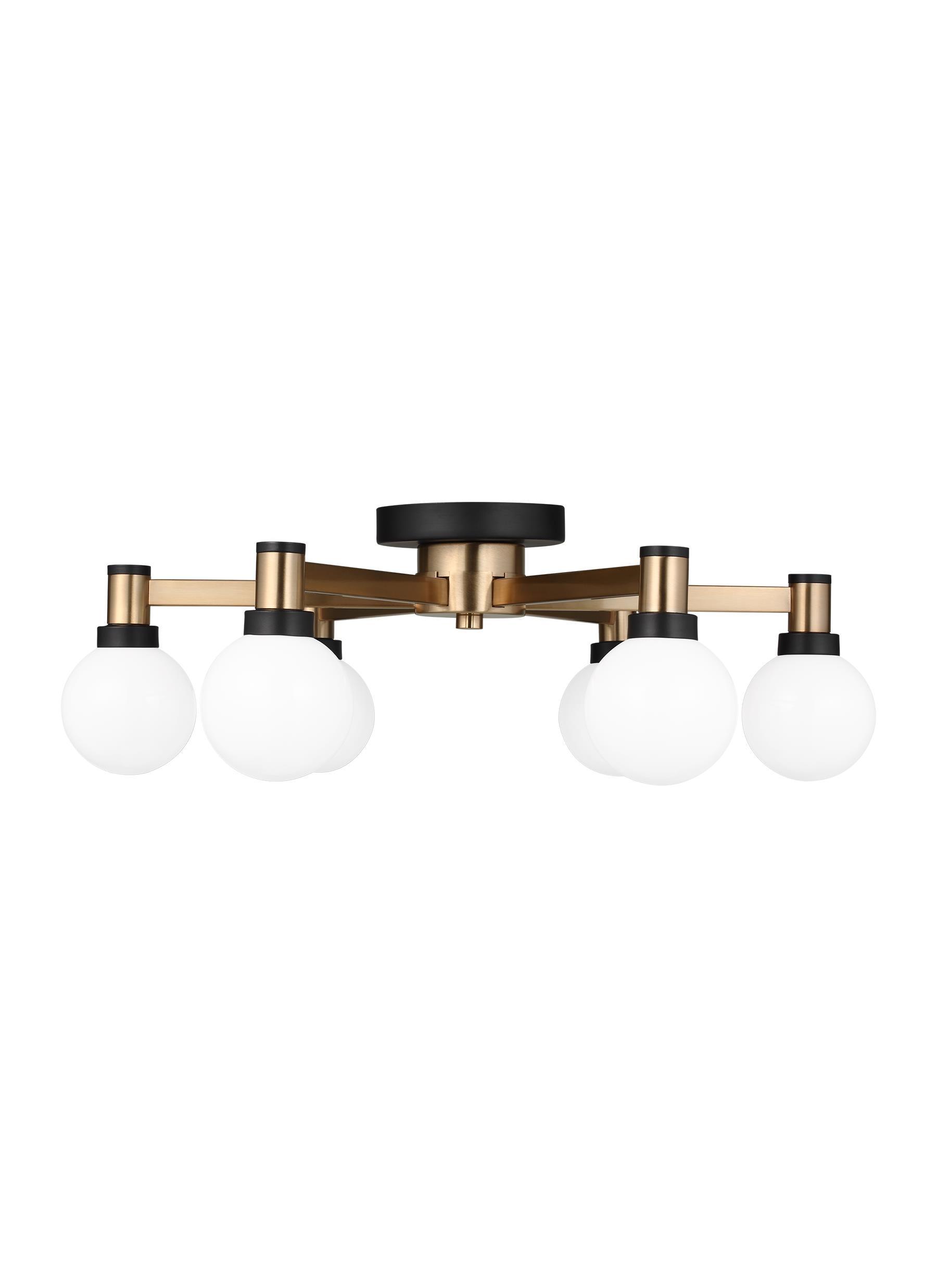 Andrea 6 Light Glass Semi Flush Mount