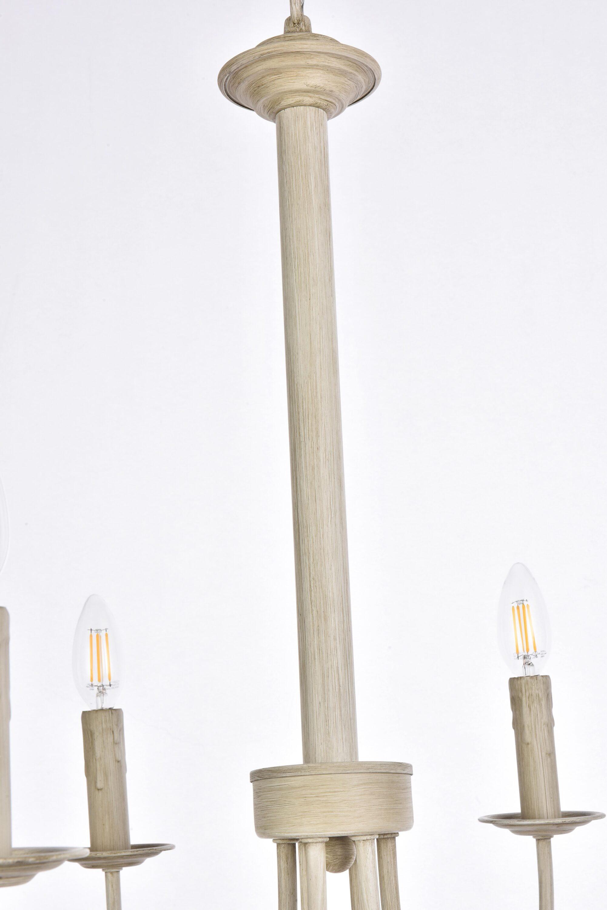 Brielle 6 lights pendant in weathered dove