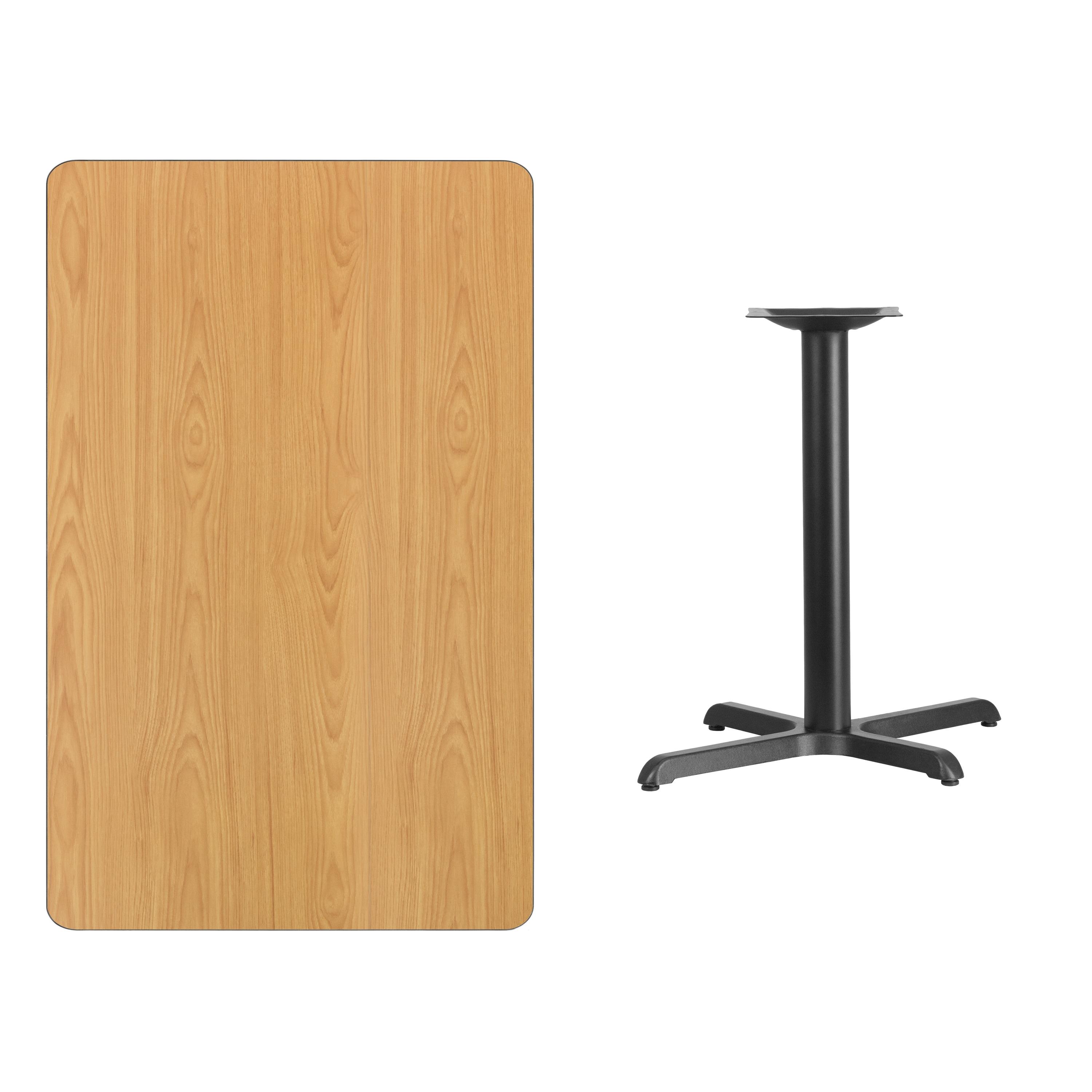 Flash Furniture 30'' x 48'' Rectangular Natural Laminate Table Top with 23.5'' x 29.5'' Table Height Base