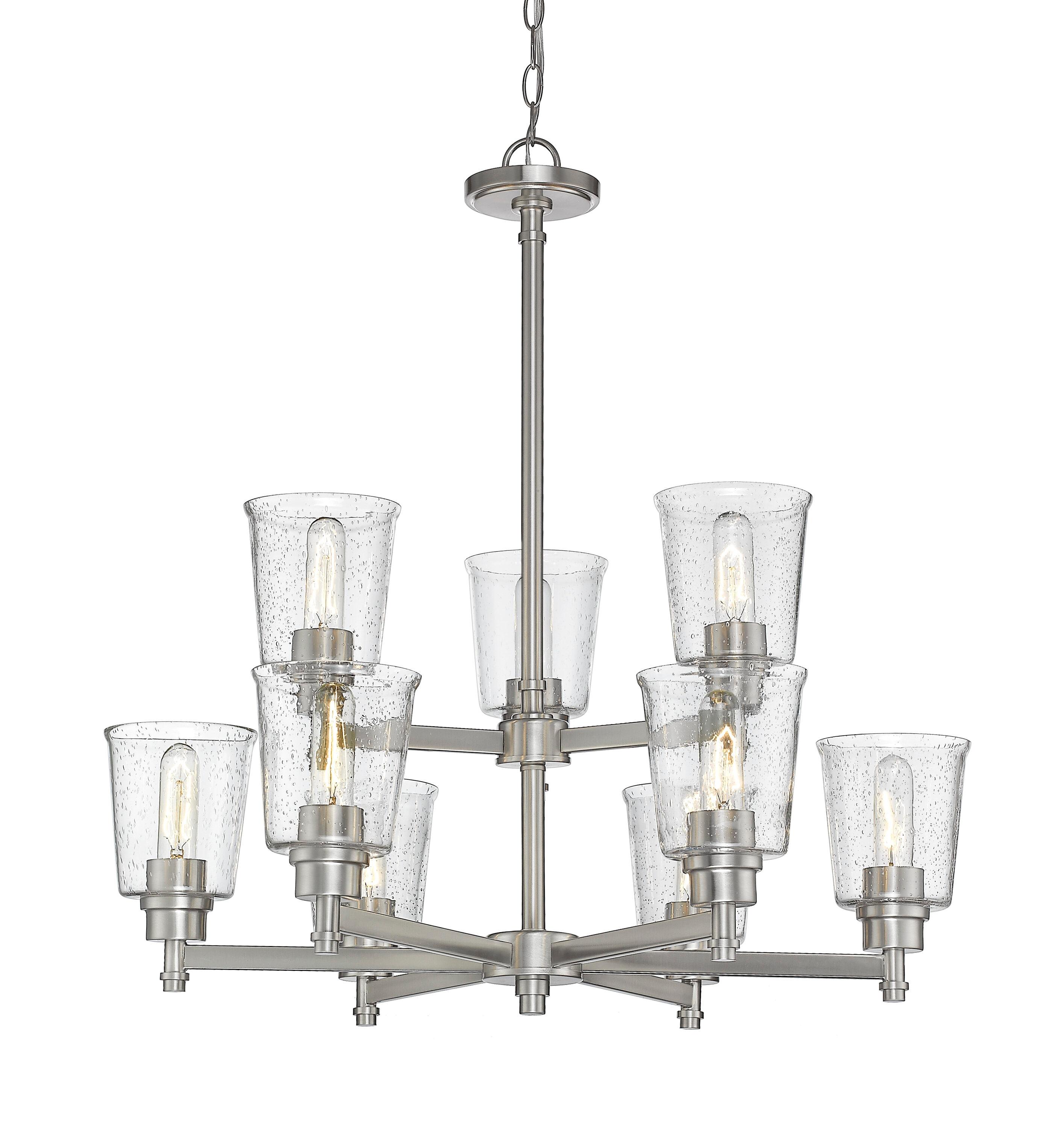 Z-Lite 464-9 Bohin 9 Light 28" Wide Chandelier - Nickel