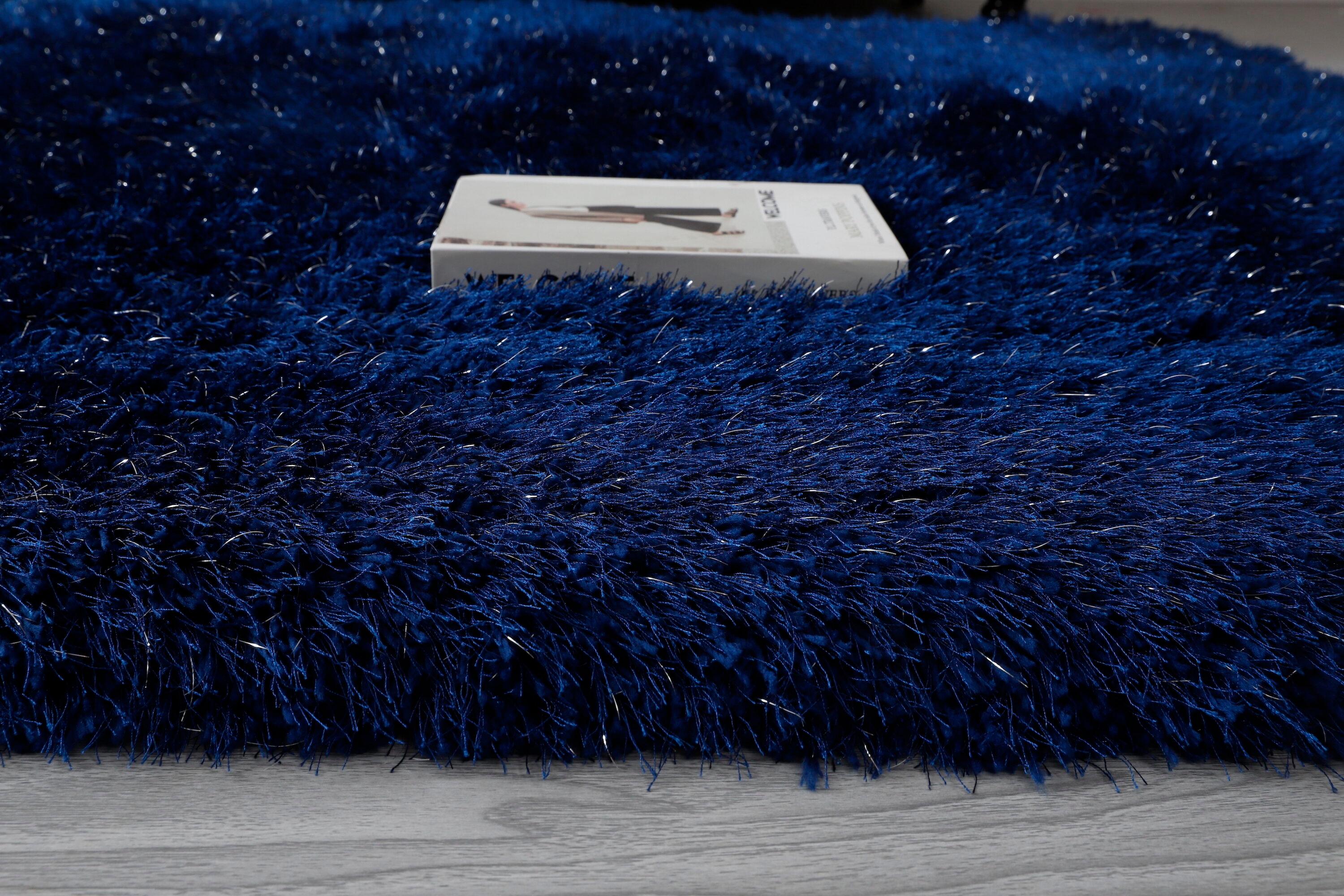 LOCHAS Ultra Soft Indoor Modern Area Rugs Fluffy Living Room Carpets for Children Bedroom Home Decor Nursery Rug 3x5 Feet, Navy