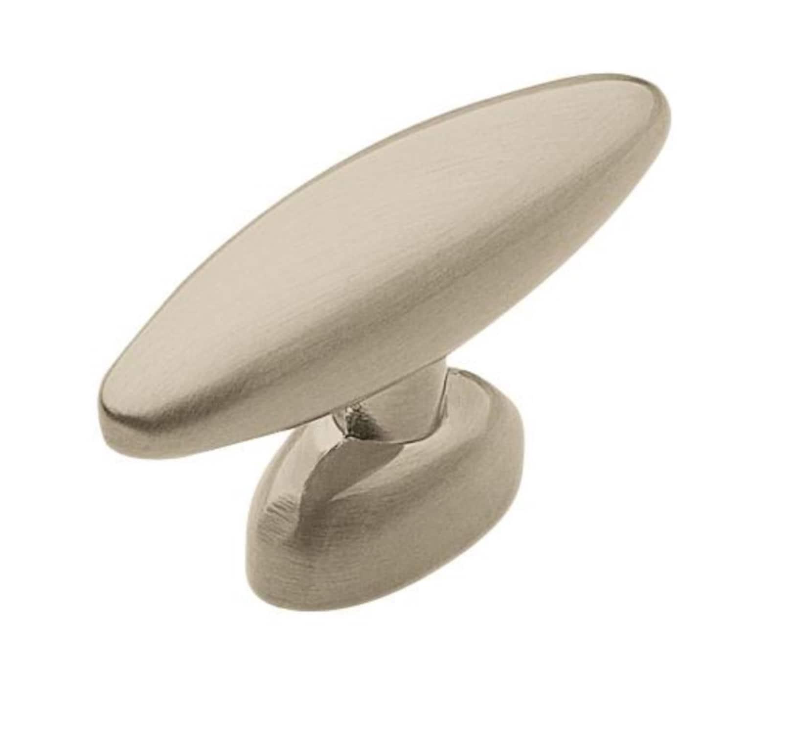 Satin Nickel Oval T-Handle Cabinet Knob with Mounting Hardware