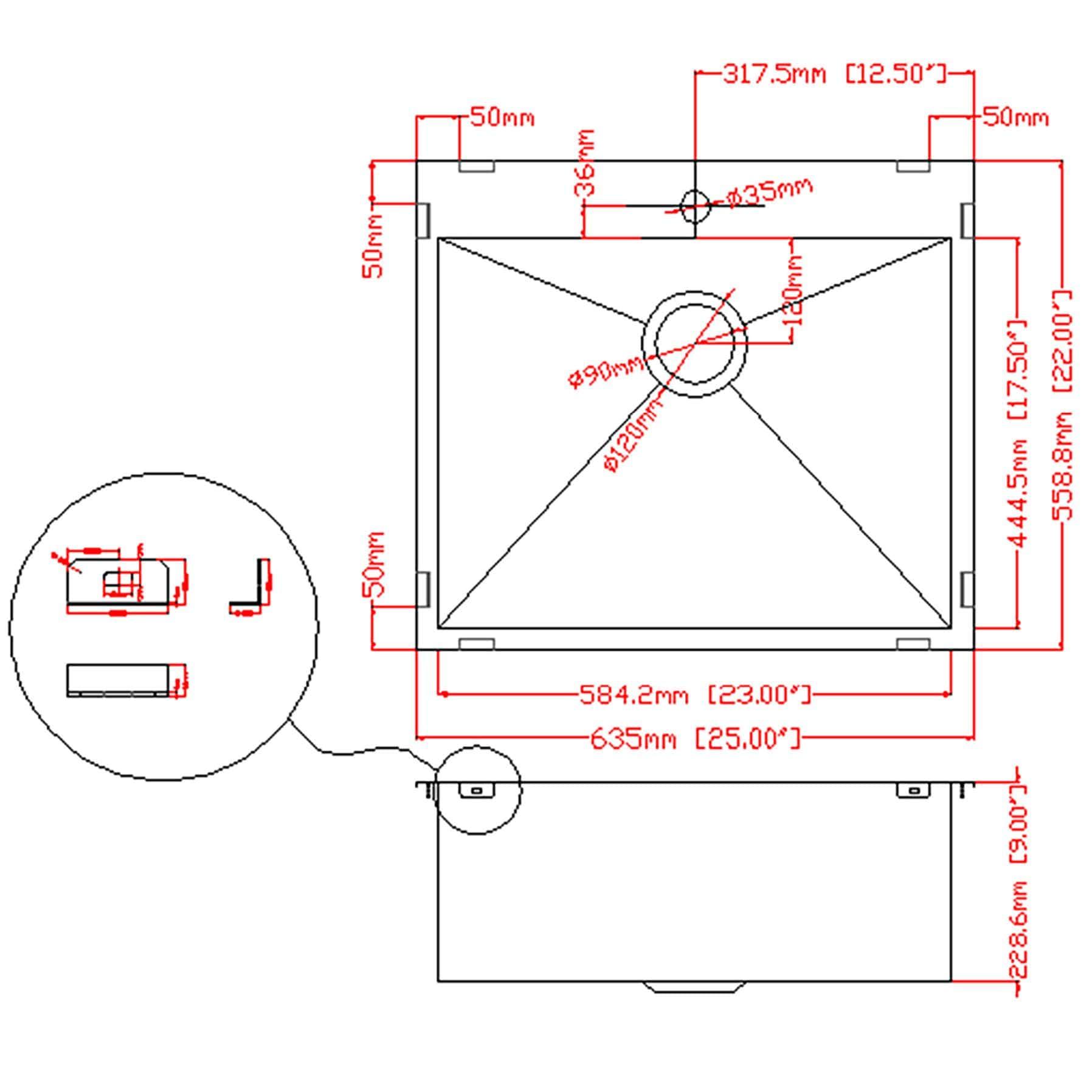 Drop-In 25-in x 22-in Gunmetal Matte Black Stainless Steel Single Bowl 1-Hole Kitchen Sink