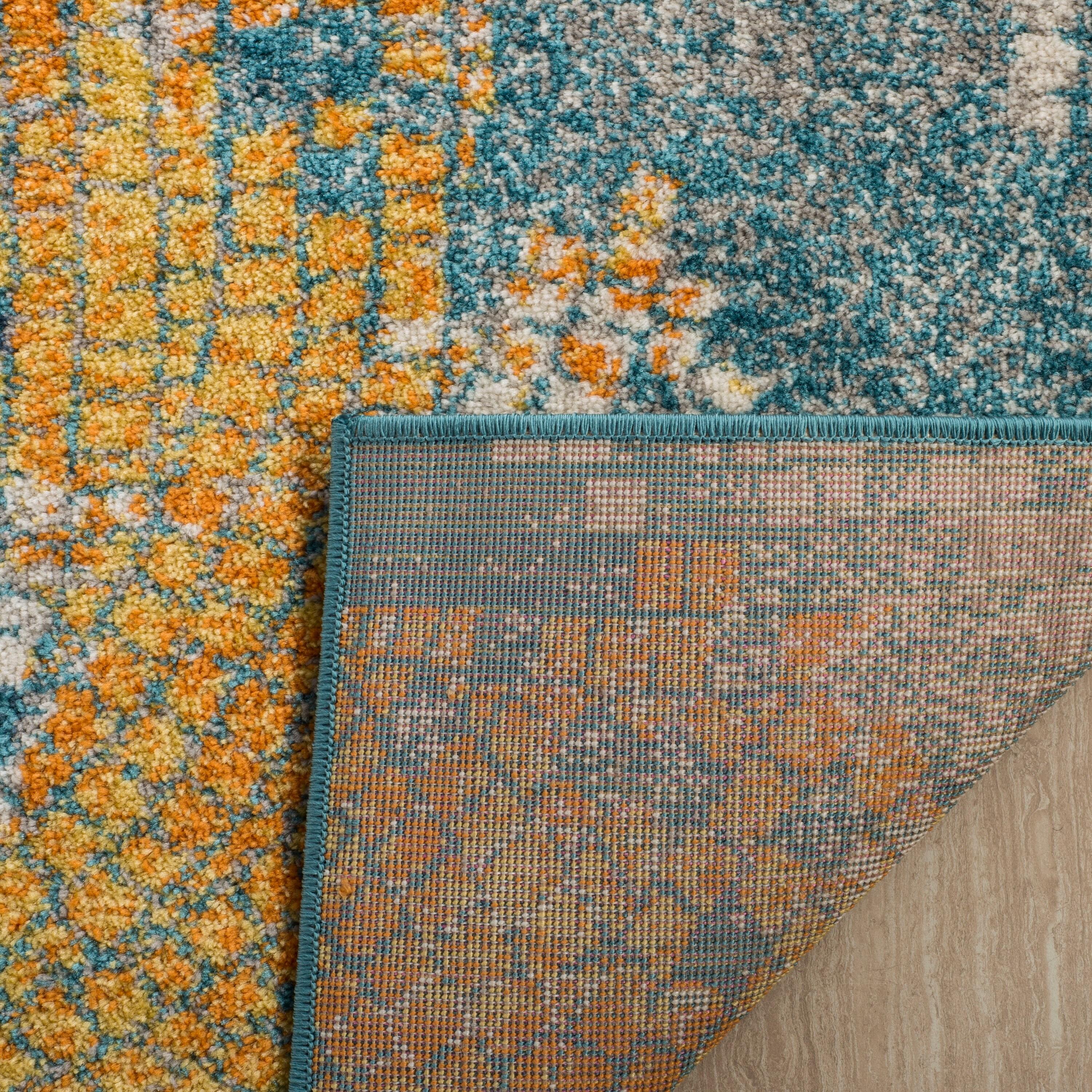 Madison MAD201 Power Loomed Indoor Area Rug - Blue/Multi - 5'1"x7'6" - Safavieh.