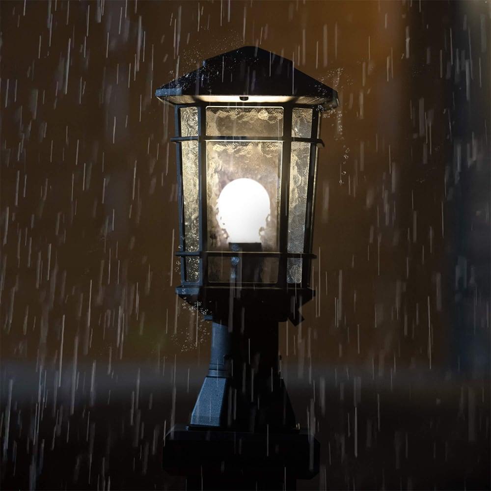 KODA Williams 18.6-in Black Craftsman Outdoor Pier mount with Dusk-to Dawn Sensor Photocell Sensor