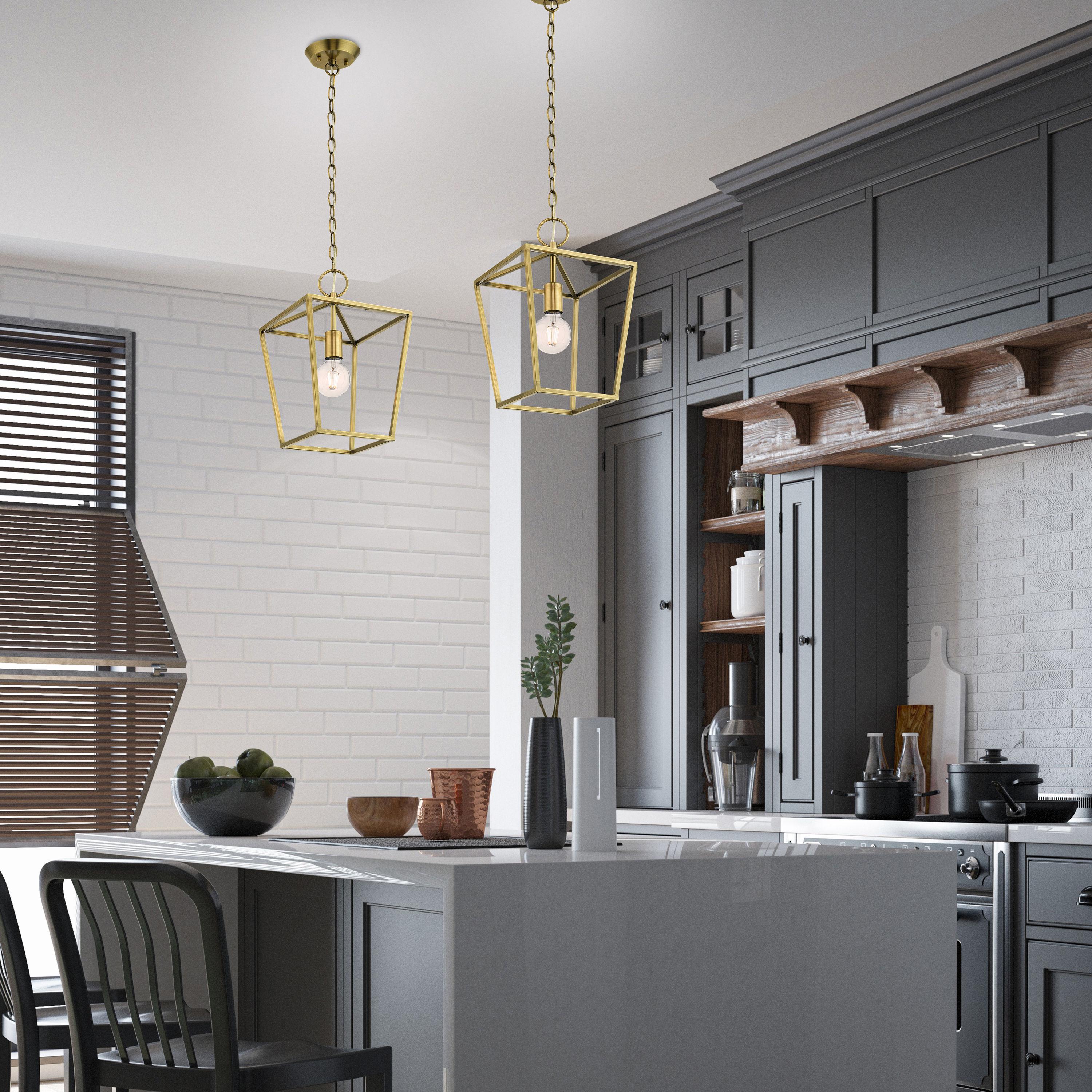 10 Sq. inch 1 Light Convertible Lantern Pendant Lighting Fixture