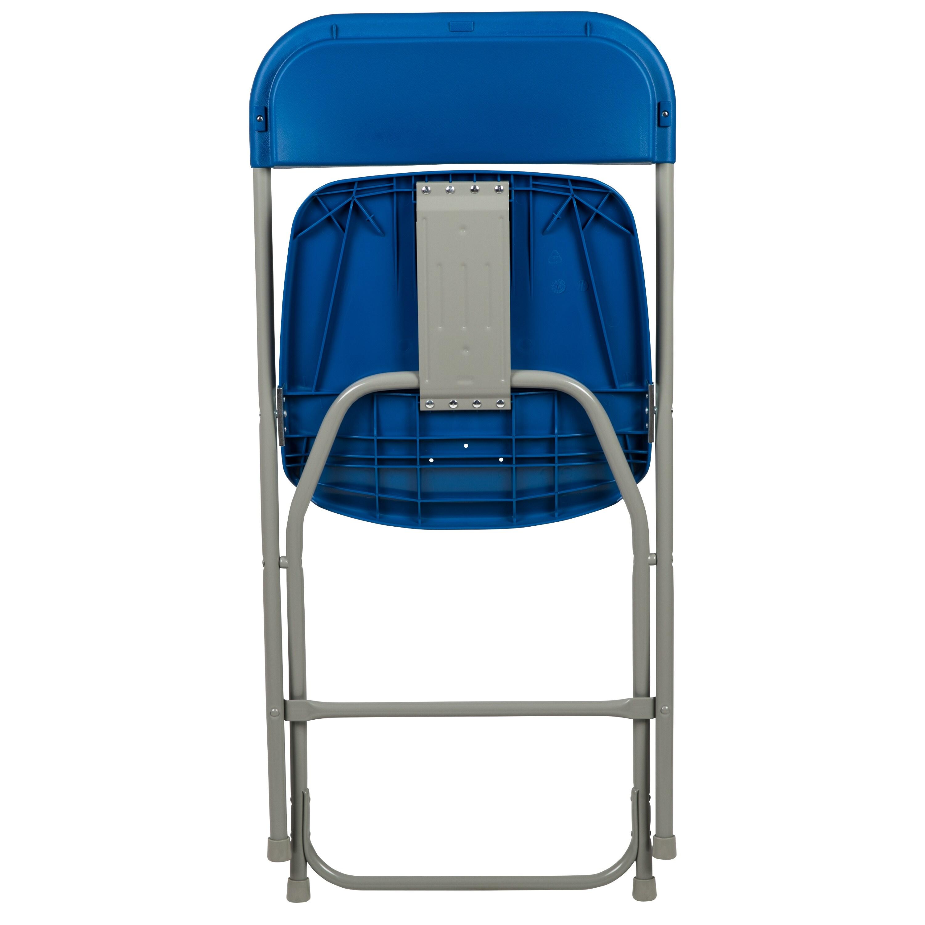 Flash Furniture Hercules Series Plastic Folding Chair Blue - 10 Pack 650LB Weight Capacity Comfortable Event Chair-Lightweight Folding Chair